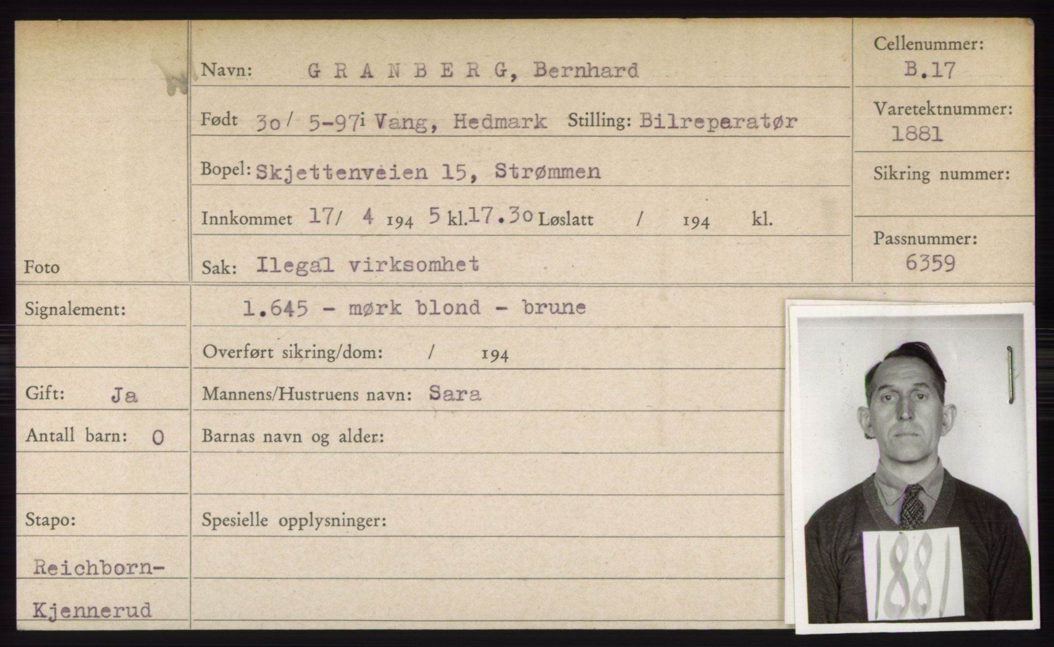 Statspolitiet - Hovedkontoret / Osloavdelingen, AV/RA-S-1329/C/Ck/Cke/L0003: Fangeregister; etternavn G - K, 1941-1945, s. 88