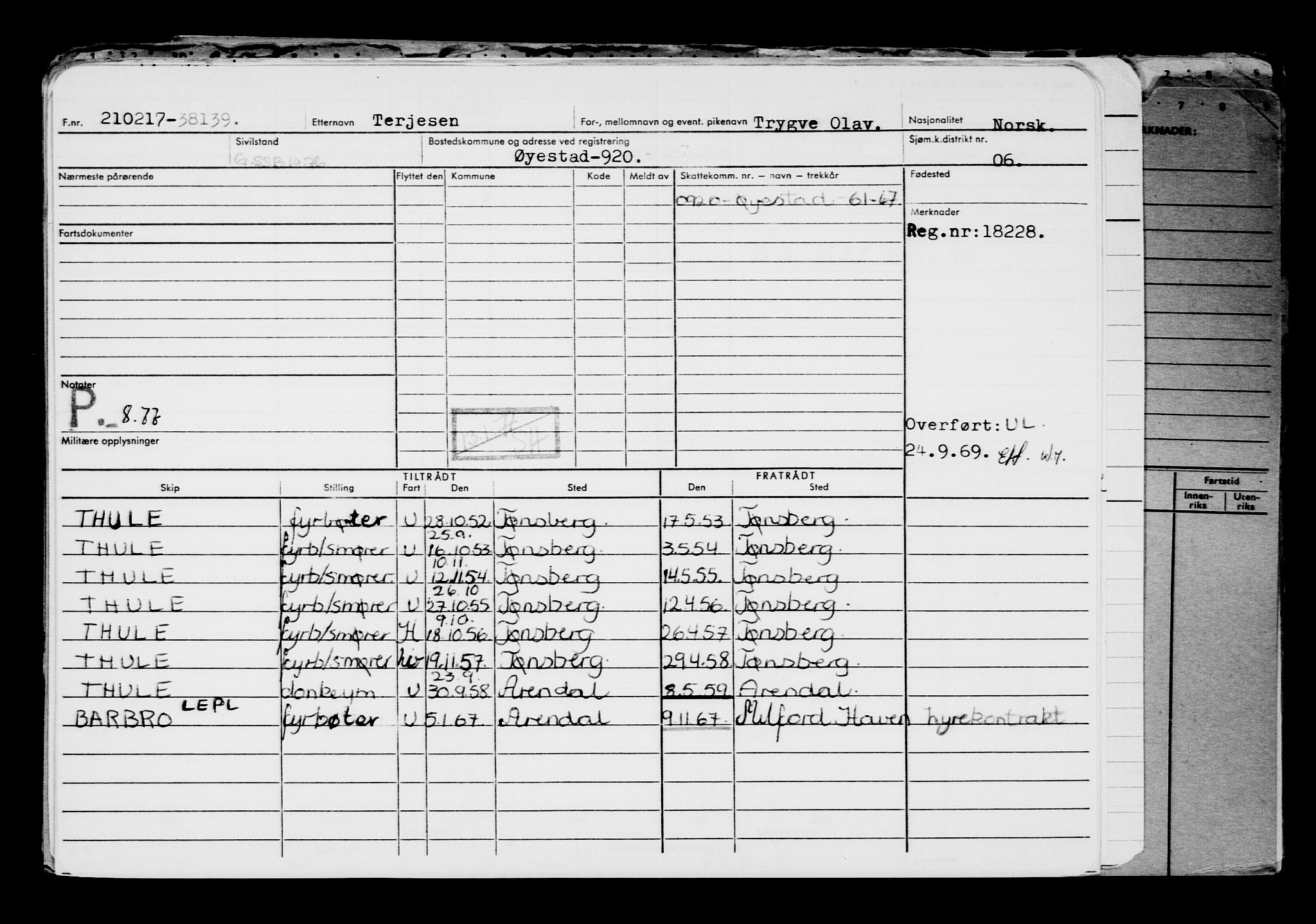 Direktoratet for sjømenn, AV/RA-S-3545/G/Gb/L0146: Hovedkort, 1917, s. 232