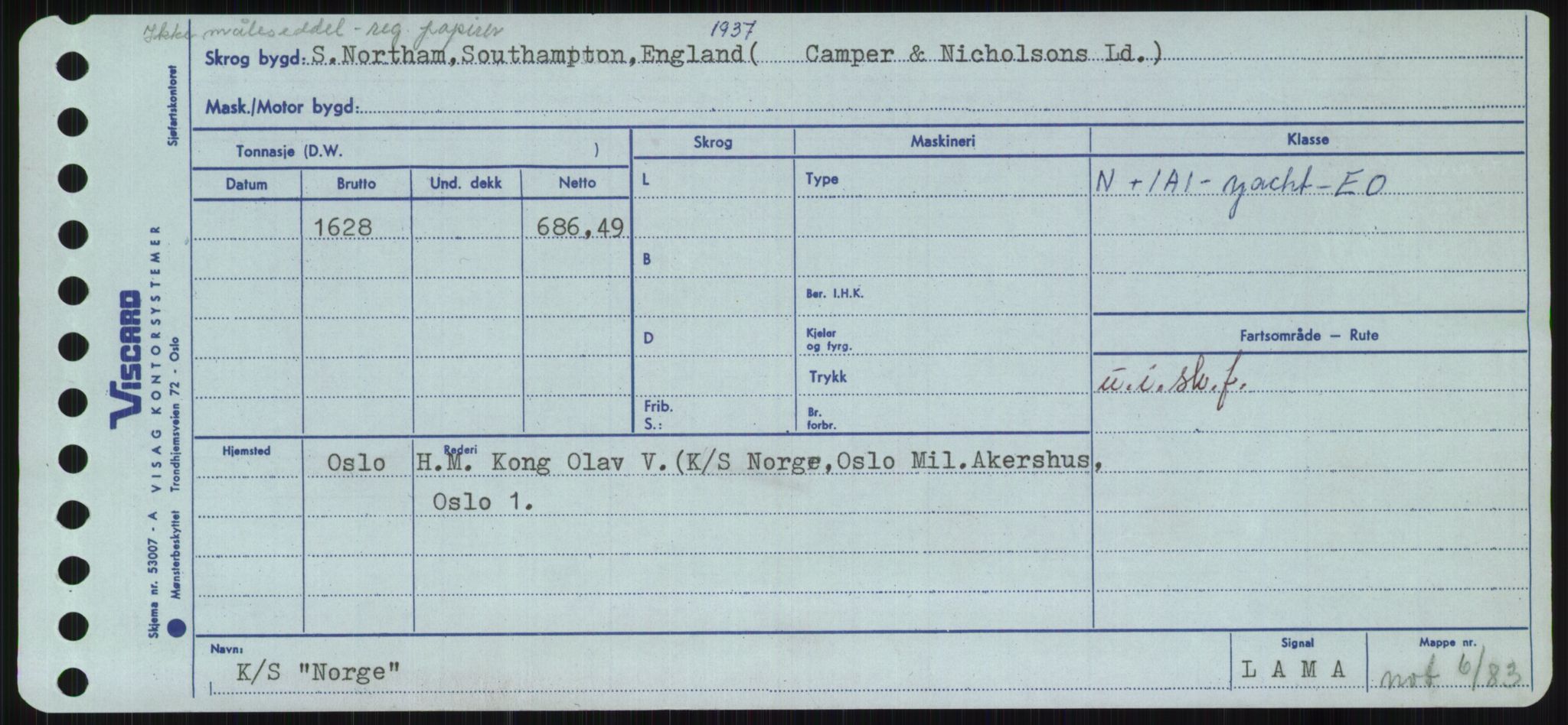 Sjøfartsdirektoratet med forløpere, Skipsmålingen, RA/S-1627/H/Ha/L0004/0001: Fartøy, Mas-R / Fartøy, Mas-Odd, s. 761