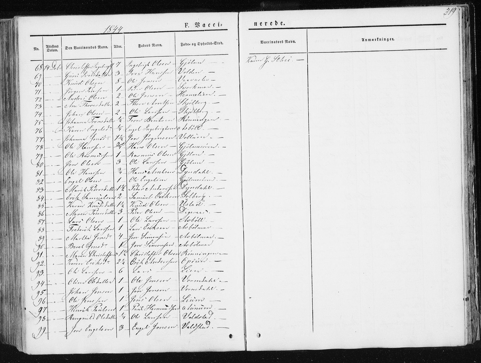 Ministerialprotokoller, klokkerbøker og fødselsregistre - Sør-Trøndelag, SAT/A-1456/668/L0805: Ministerialbok nr. 668A05, 1840-1853, s. 319