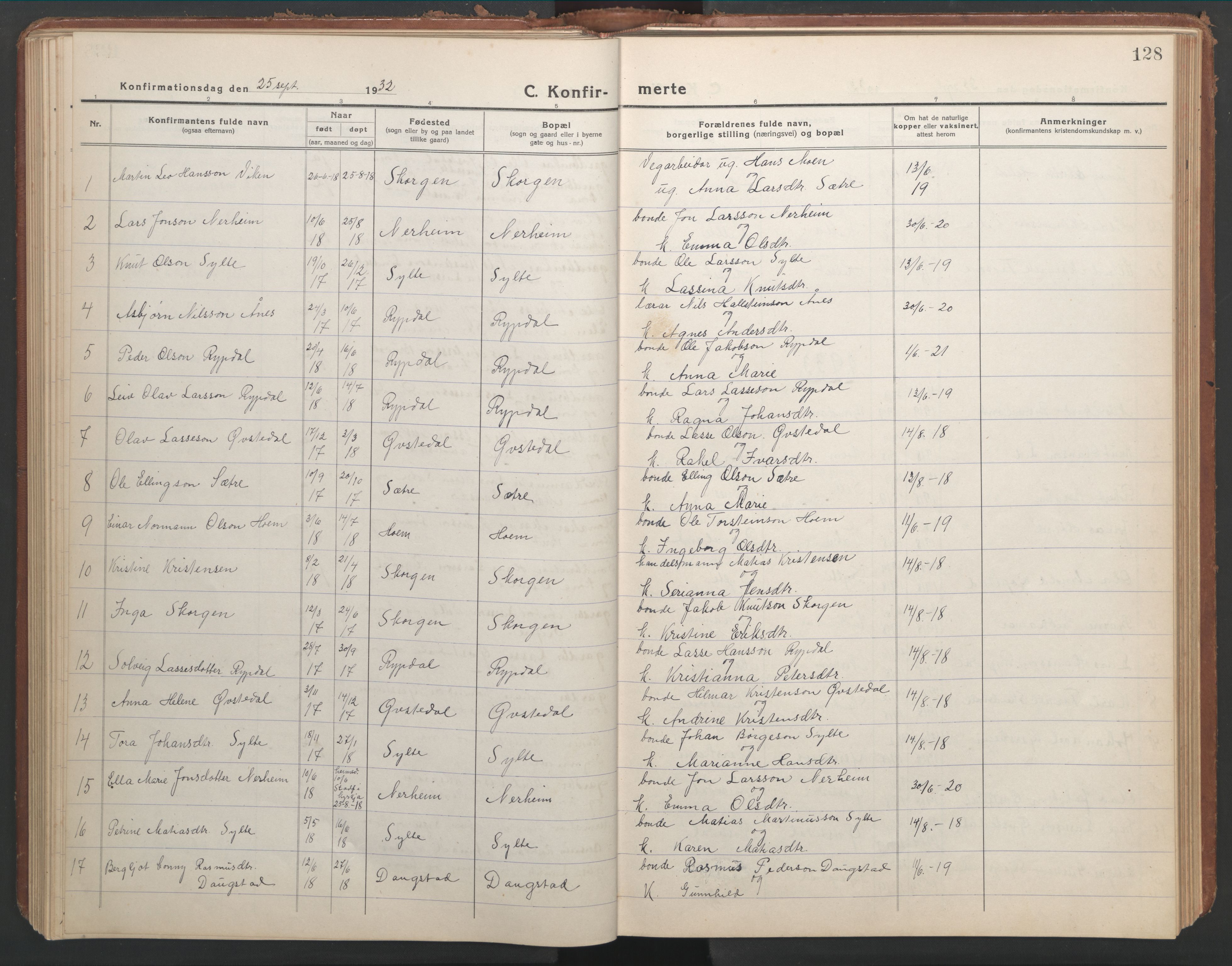 Ministerialprotokoller, klokkerbøker og fødselsregistre - Møre og Romsdal, AV/SAT-A-1454/541/L0548: Klokkerbok nr. 541C03, 1921-1960, s. 128