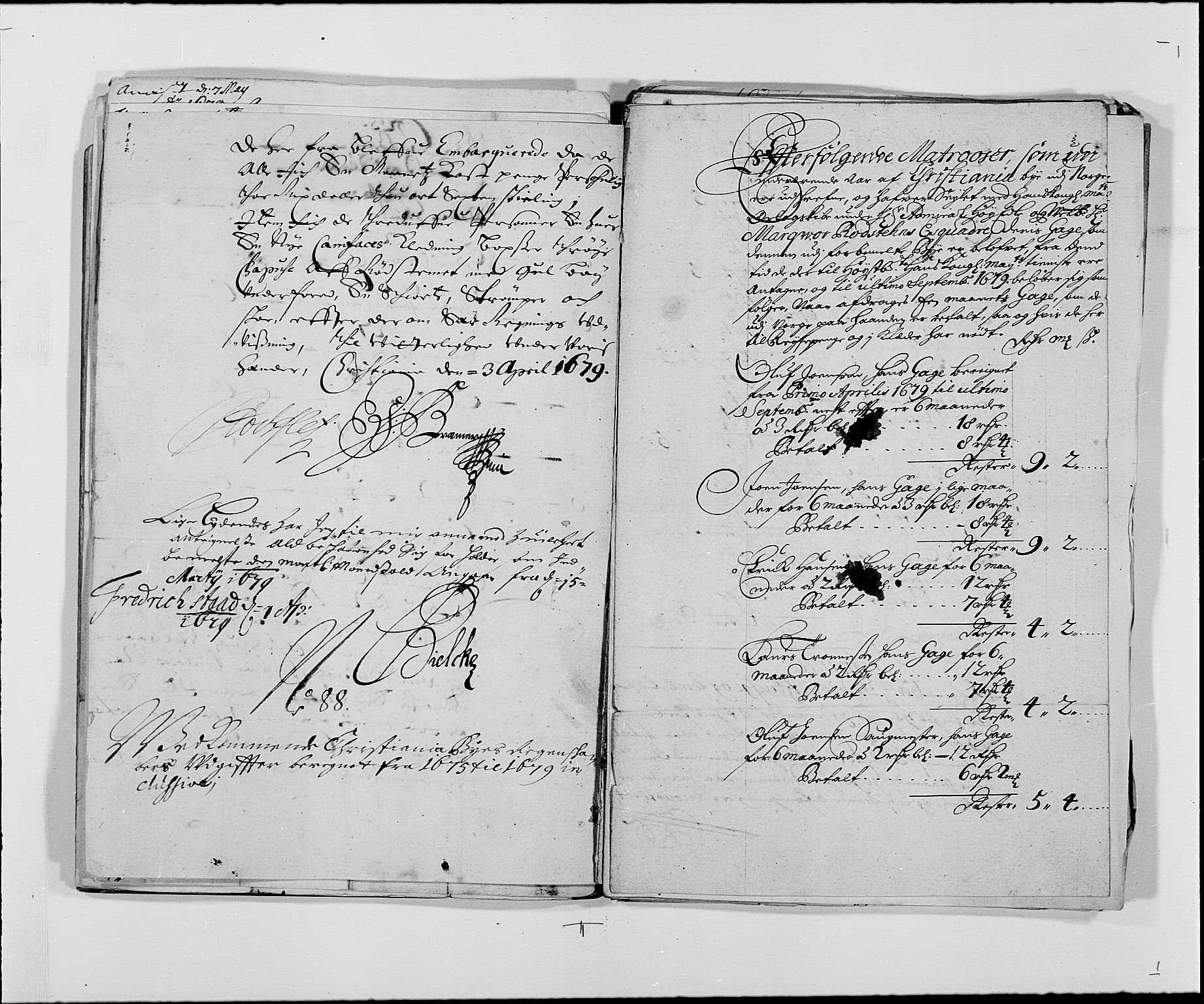 Rentekammeret inntil 1814, Reviderte regnskaper, Byregnskaper, RA/EA-4066/R/Re/L0058: [E3] Kontribusjonsregnskap (med Bragernes og Strømsø), 1675-1679, s. 310