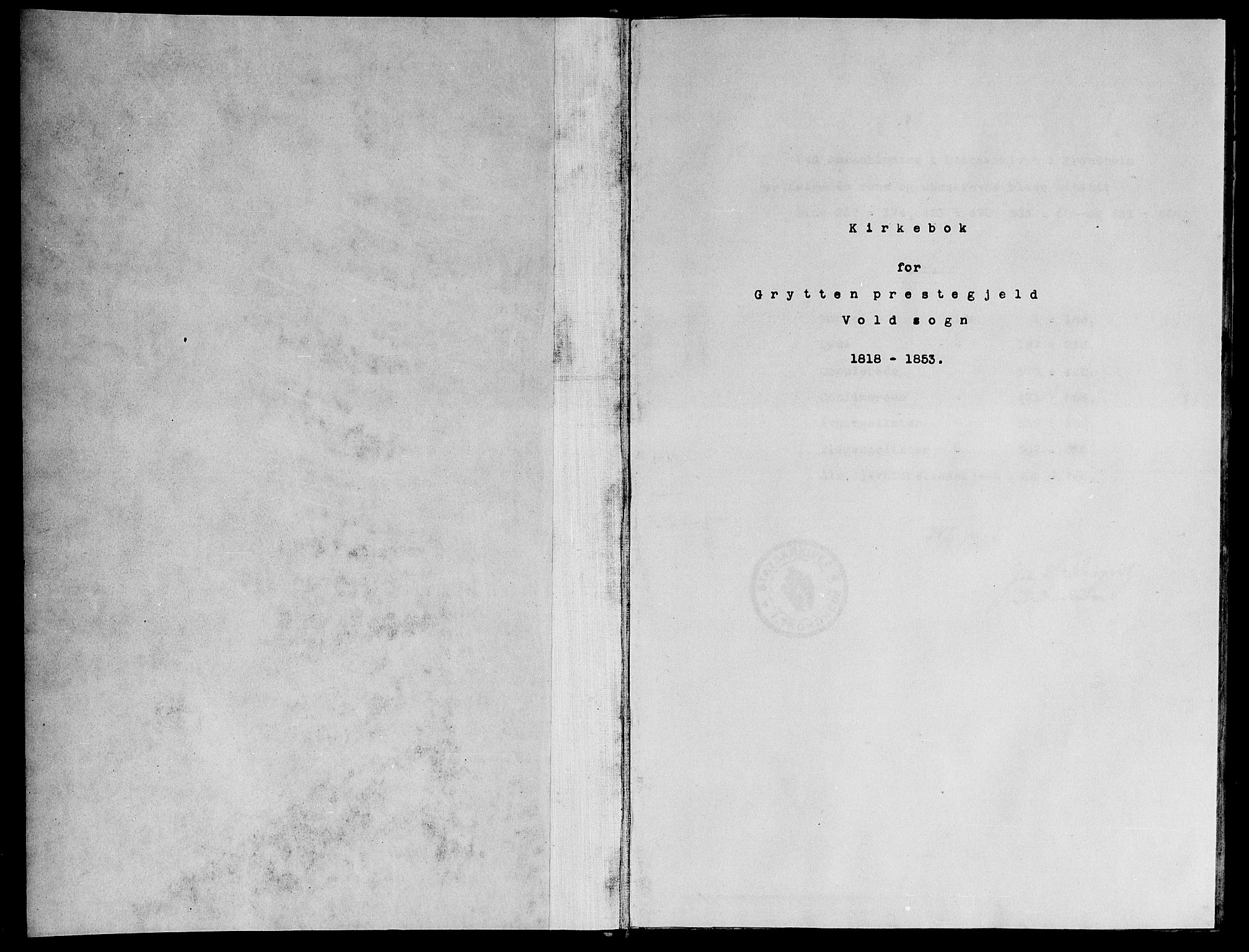 Ministerialprotokoller, klokkerbøker og fødselsregistre - Møre og Romsdal, SAT/A-1454/543/L0561: Ministerialbok nr. 543A01, 1818-1853