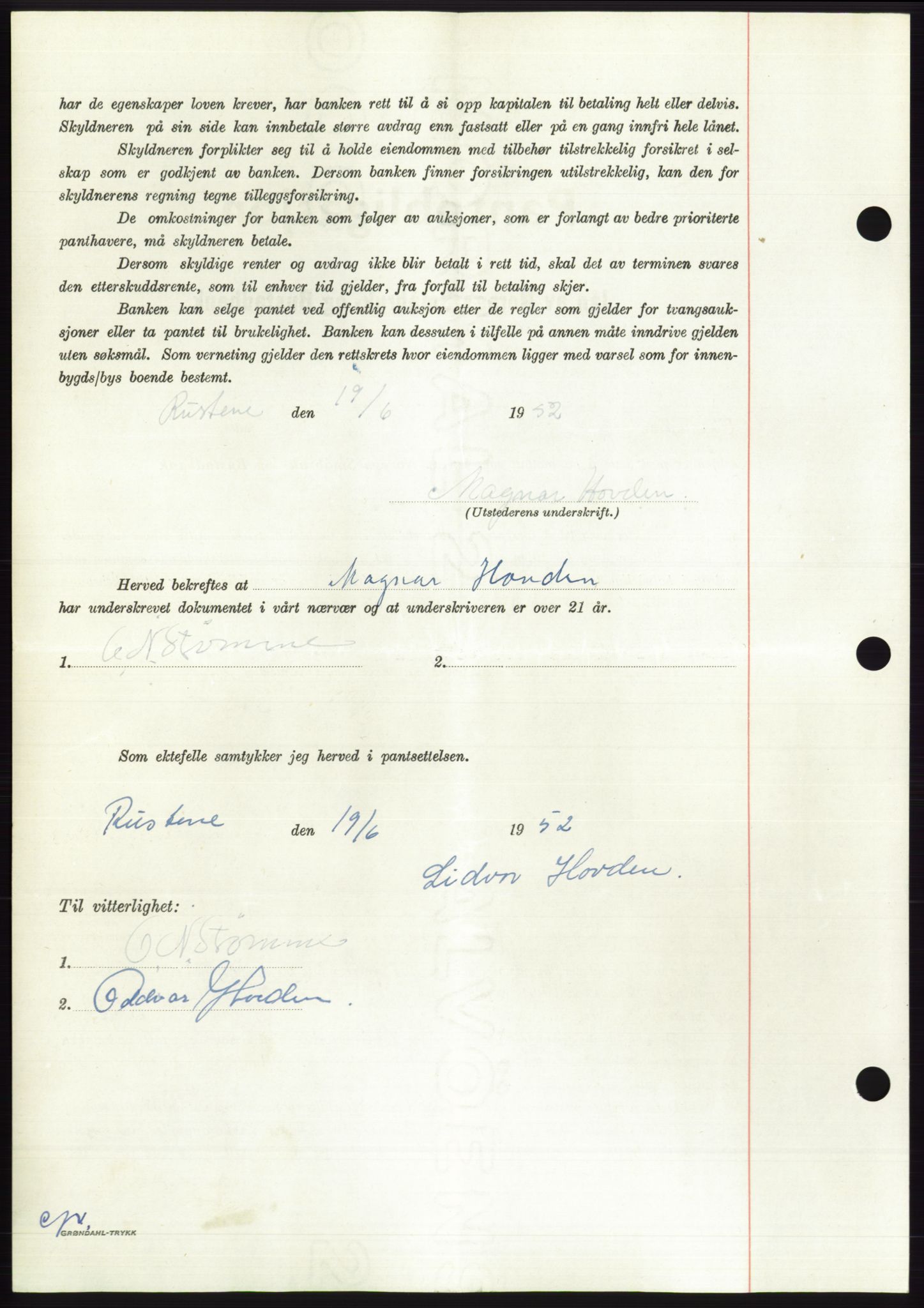 Søre Sunnmøre sorenskriveri, AV/SAT-A-4122/1/2/2C/L0121: Pantebok nr. 9B, 1951-1952, Dagboknr: 1229/1952