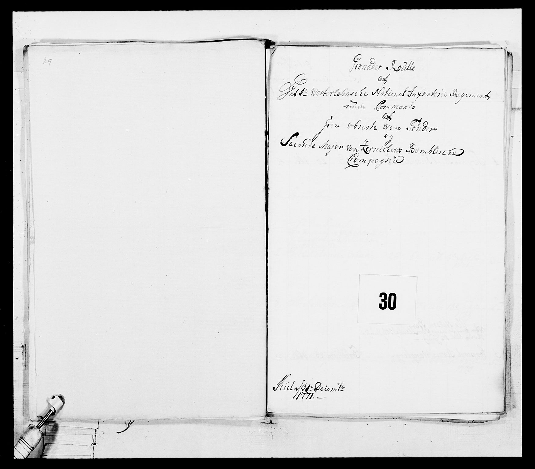 Generalitets- og kommissariatskollegiet, Det kongelige norske kommissariatskollegium, AV/RA-EA-5420/E/Eh/L0101: 1. Vesterlenske nasjonale infanteriregiment, 1766-1777, s. 172