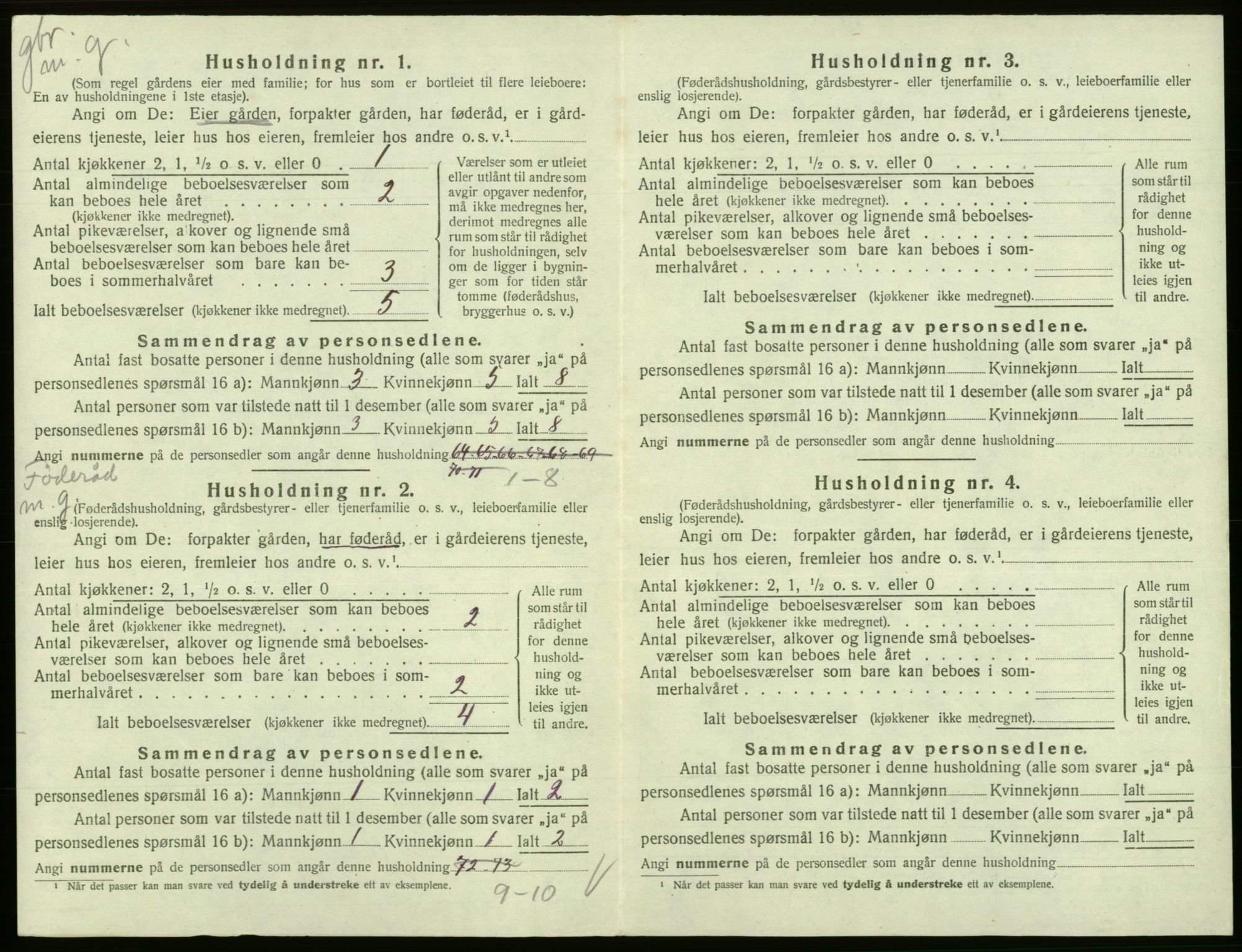 SAB, Folketelling 1920 for 1232 Eidfjord herred, 1920, s. 311