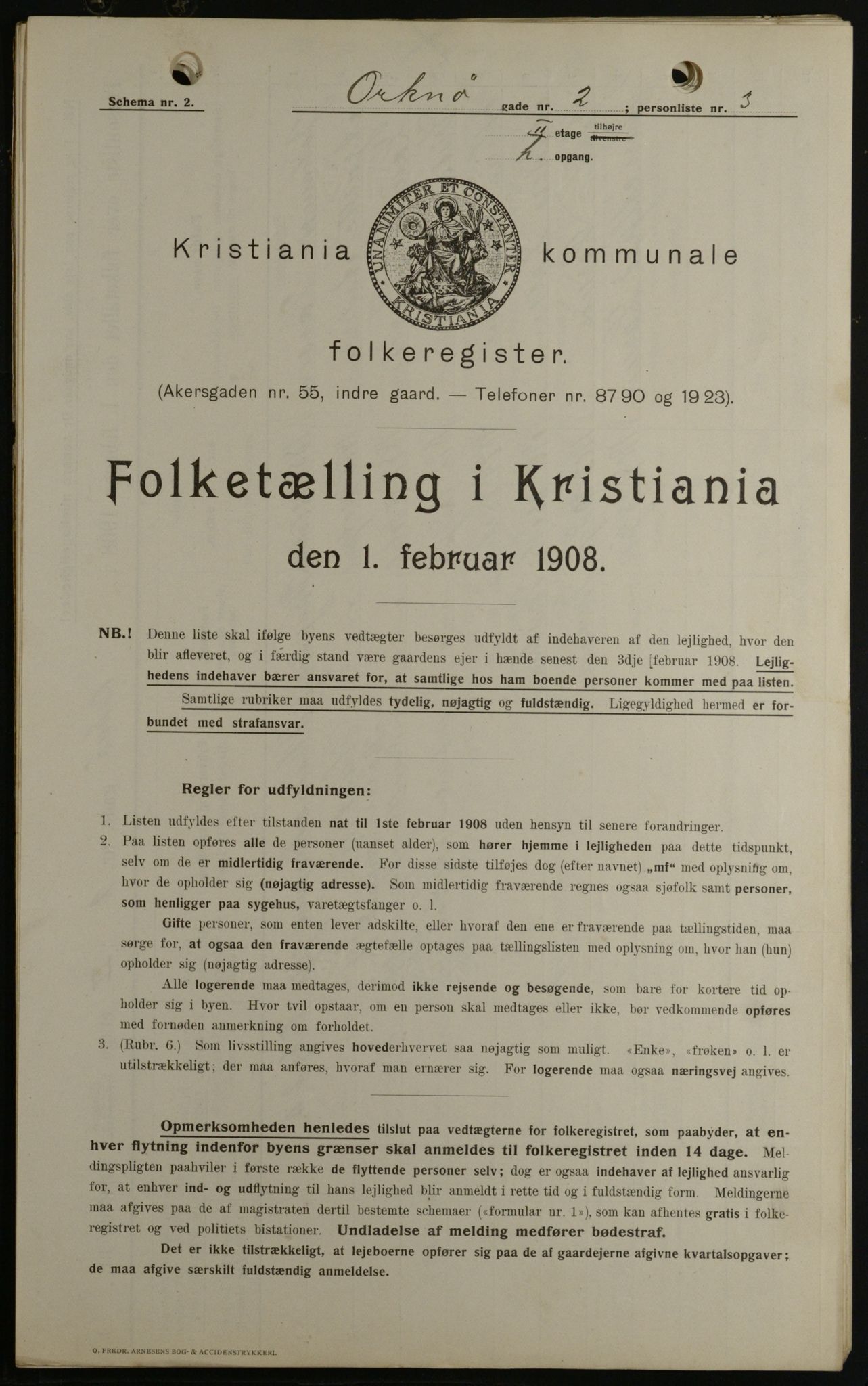 OBA, Kommunal folketelling 1.2.1908 for Kristiania kjøpstad, 1908, s. 68015