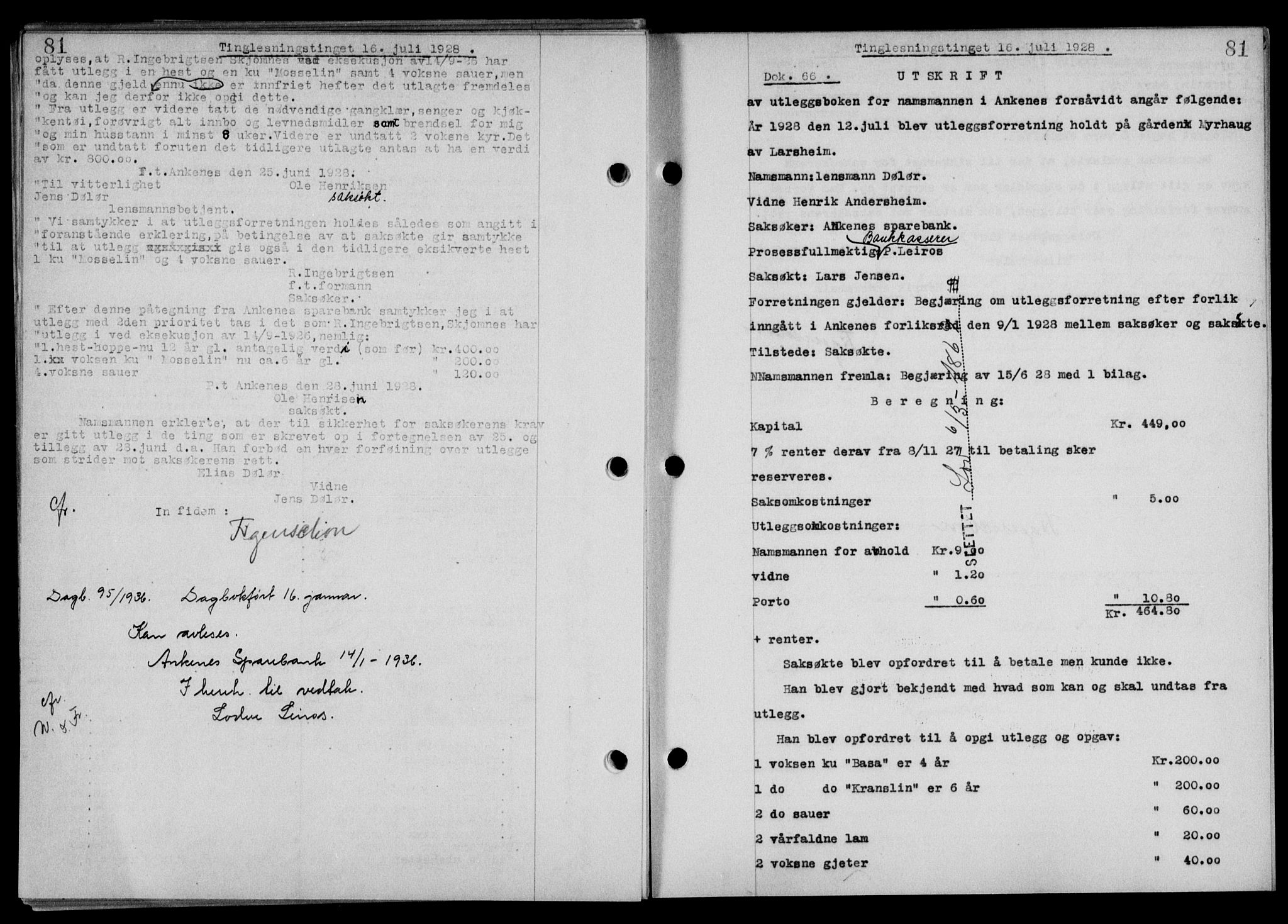 Steigen og Ofoten sorenskriveri, AV/SAT-A-0030/1/2/2C/L0015/0002: Pantebok nr. 16 og 17-I, 1927-1928, Tingl.dato: 16.07.1928