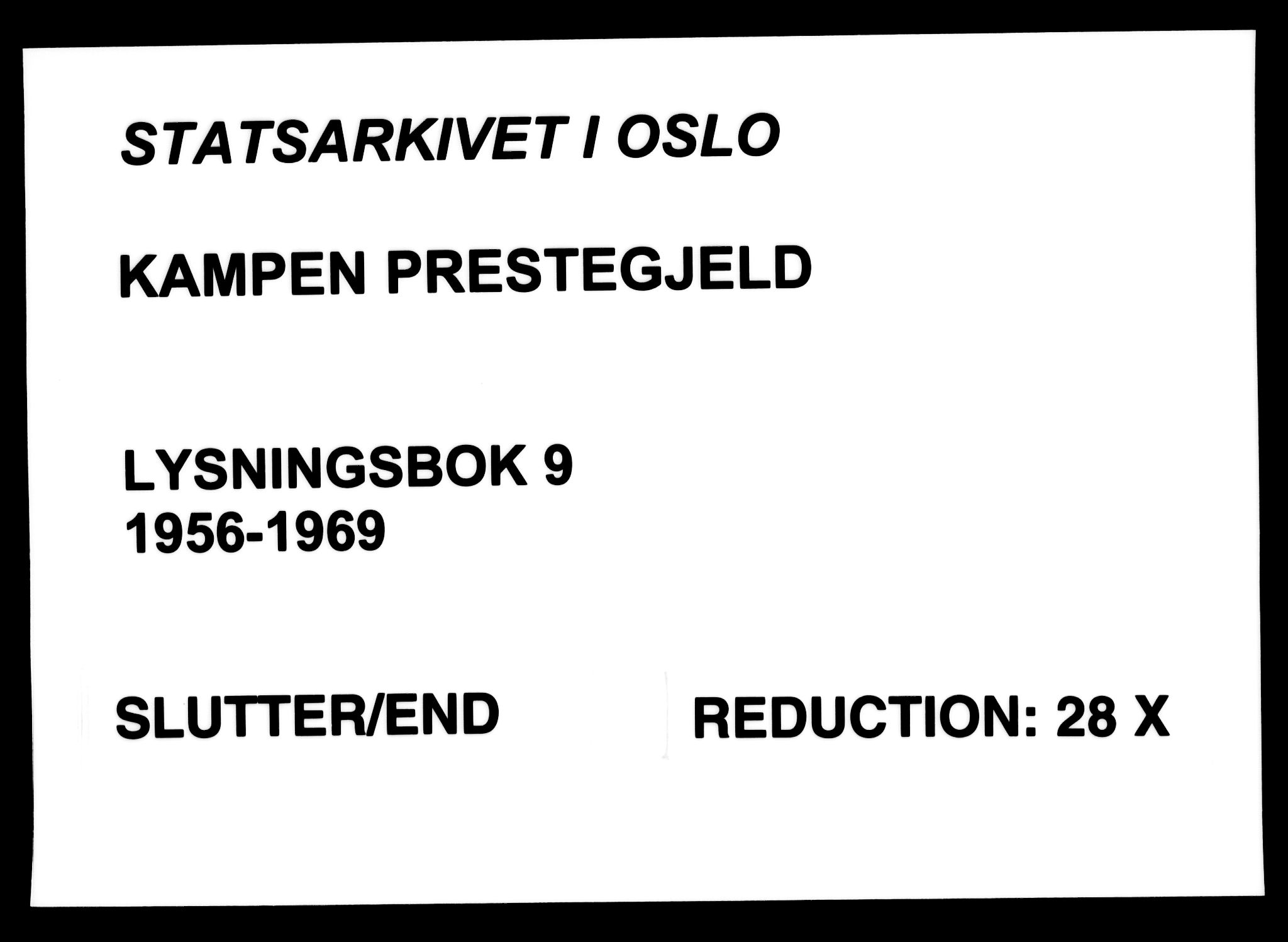 Kampen prestekontor Kirkebøker, AV/SAO-A-10853/H/Ha/L0009: Lysningsprotokoll nr. 9, 1956-1969