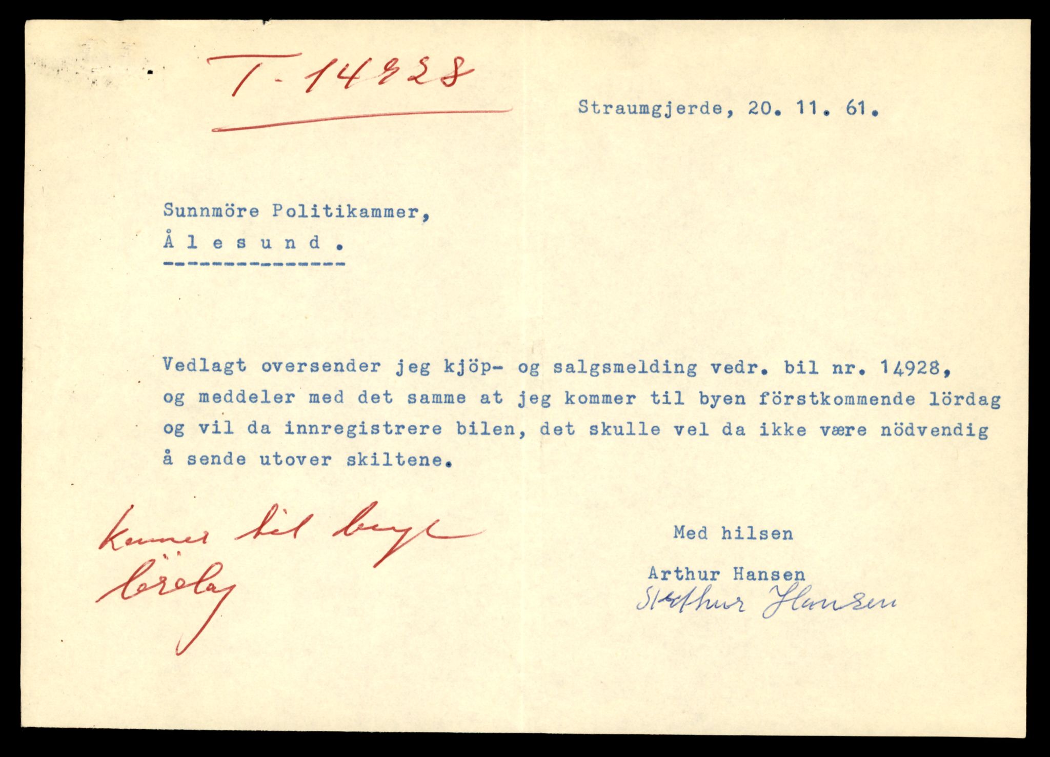 Møre og Romsdal vegkontor - Ålesund trafikkstasjon, AV/SAT-A-4099/F/Fe/L0049: Registreringskort for kjøretøy T 14864 - T 18613, 1927-1998, s. 1457