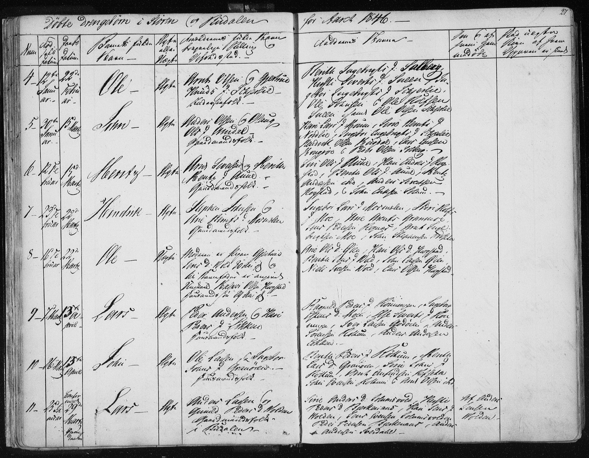 Ministerialprotokoller, klokkerbøker og fødselsregistre - Sør-Trøndelag, SAT/A-1456/687/L0997: Ministerialbok nr. 687A05 /1, 1843-1848, s. 27