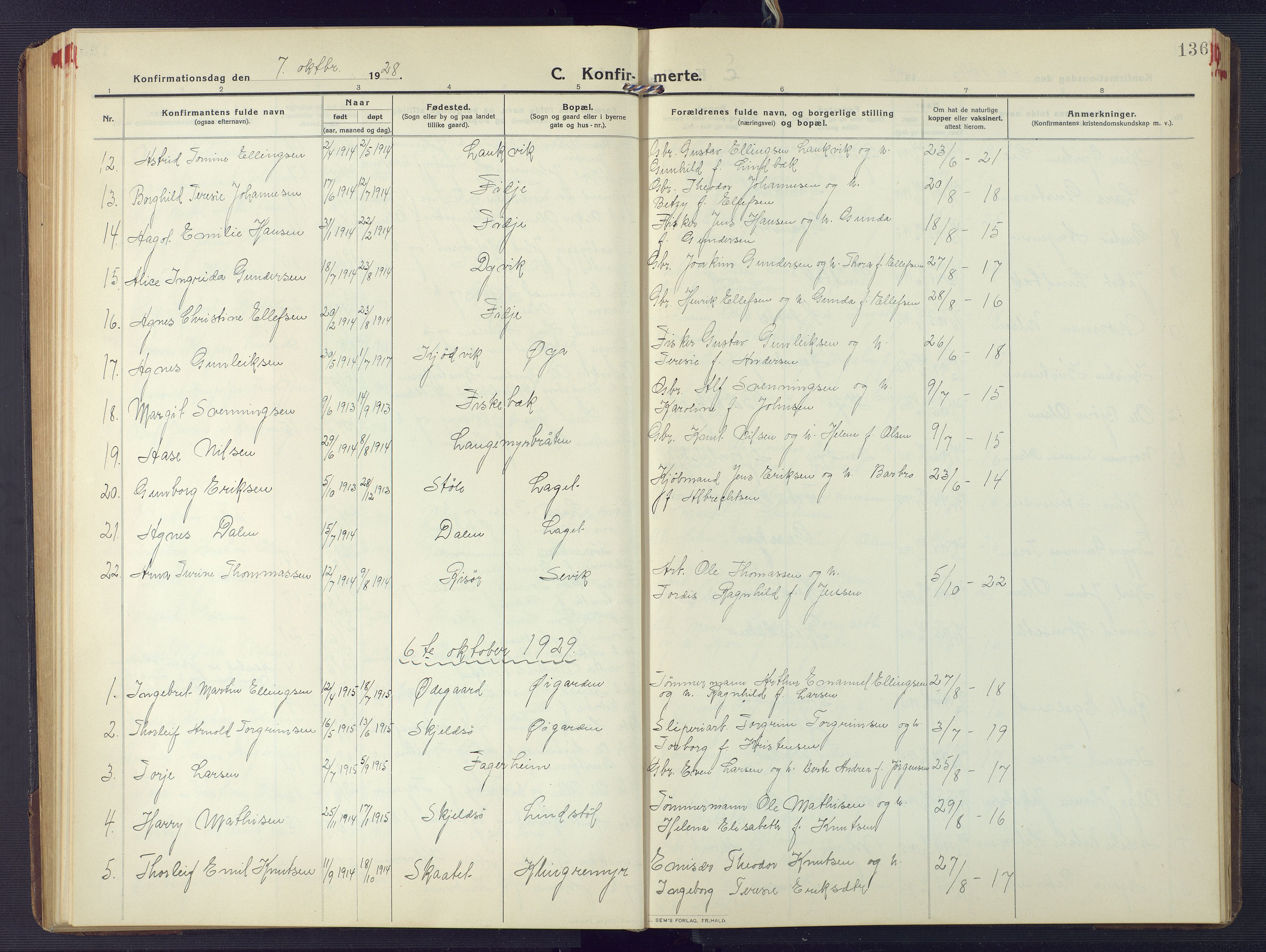 Søndeled sokneprestkontor, AV/SAK-1111-0038/F/Fb/L0006: Klokkerbok nr. B 7, 1912-1947, s. 136