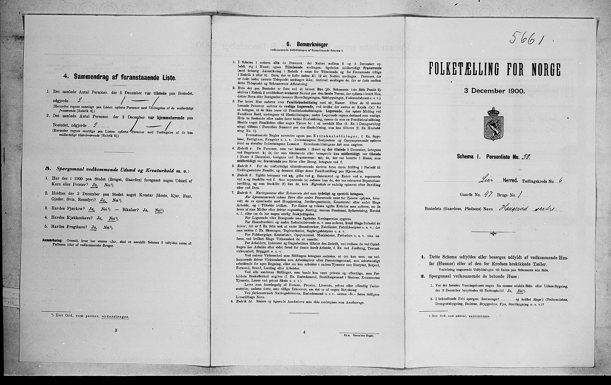 RA, Folketelling 1900 for 0626 Lier herred, 1900, s. 1153