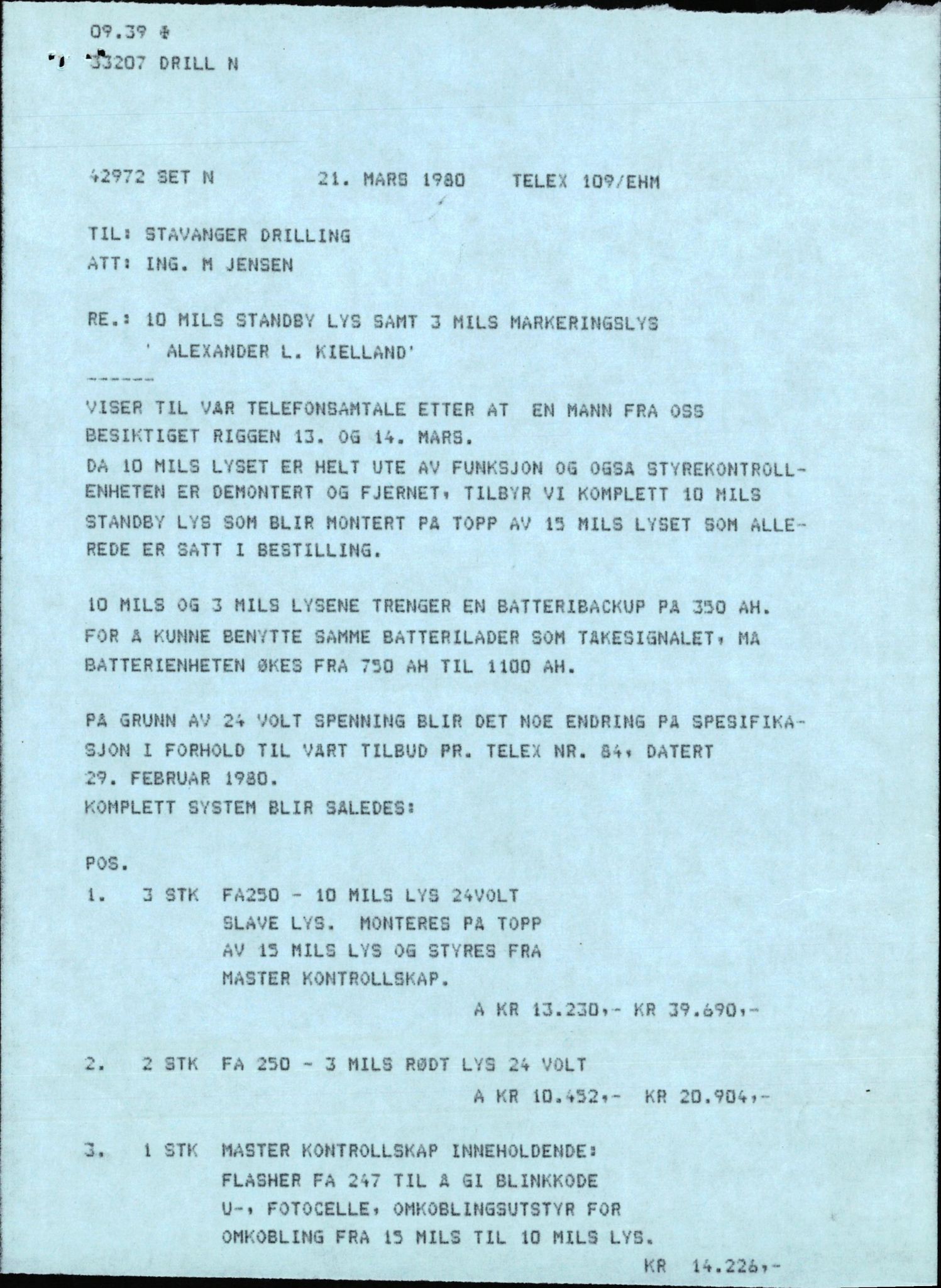 Pa 1503 - Stavanger Drilling AS, AV/SAST-A-101906/2/E/Eb/Eba/L0004: Sak og korrespondanse, 1976-1980