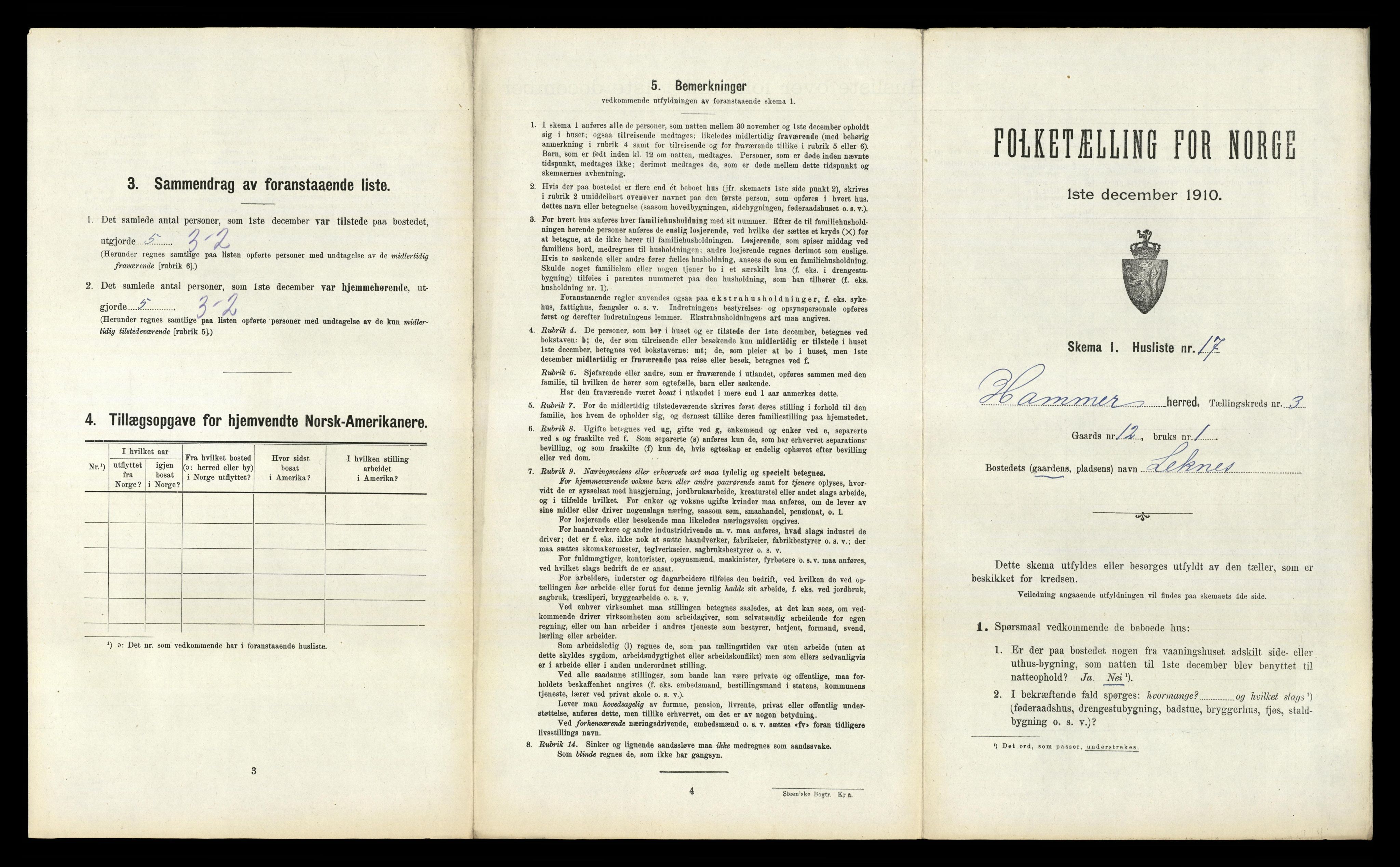 RA, Folketelling 1910 for 1254 Hamre herred, 1910, s. 180