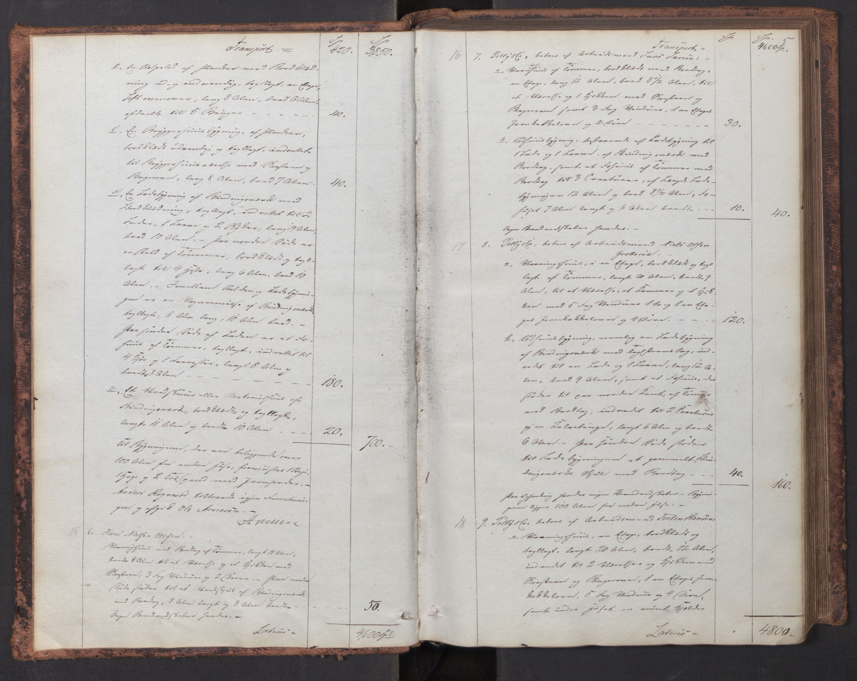 Norges brannkasse, branntakster Sarpsborg, AV/SAO-A-11357/F/Fa/L0001: Branntakstprotokoll, 1840-1856, s. 4b-5a