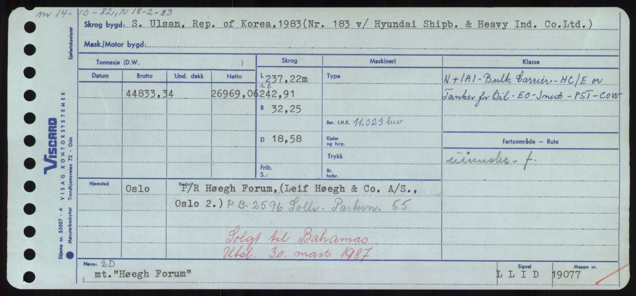 Sjøfartsdirektoratet med forløpere, Skipsmålingen, RA/S-1627/H/Hd/L0017: Fartøy, Holi-Hå, s. 331