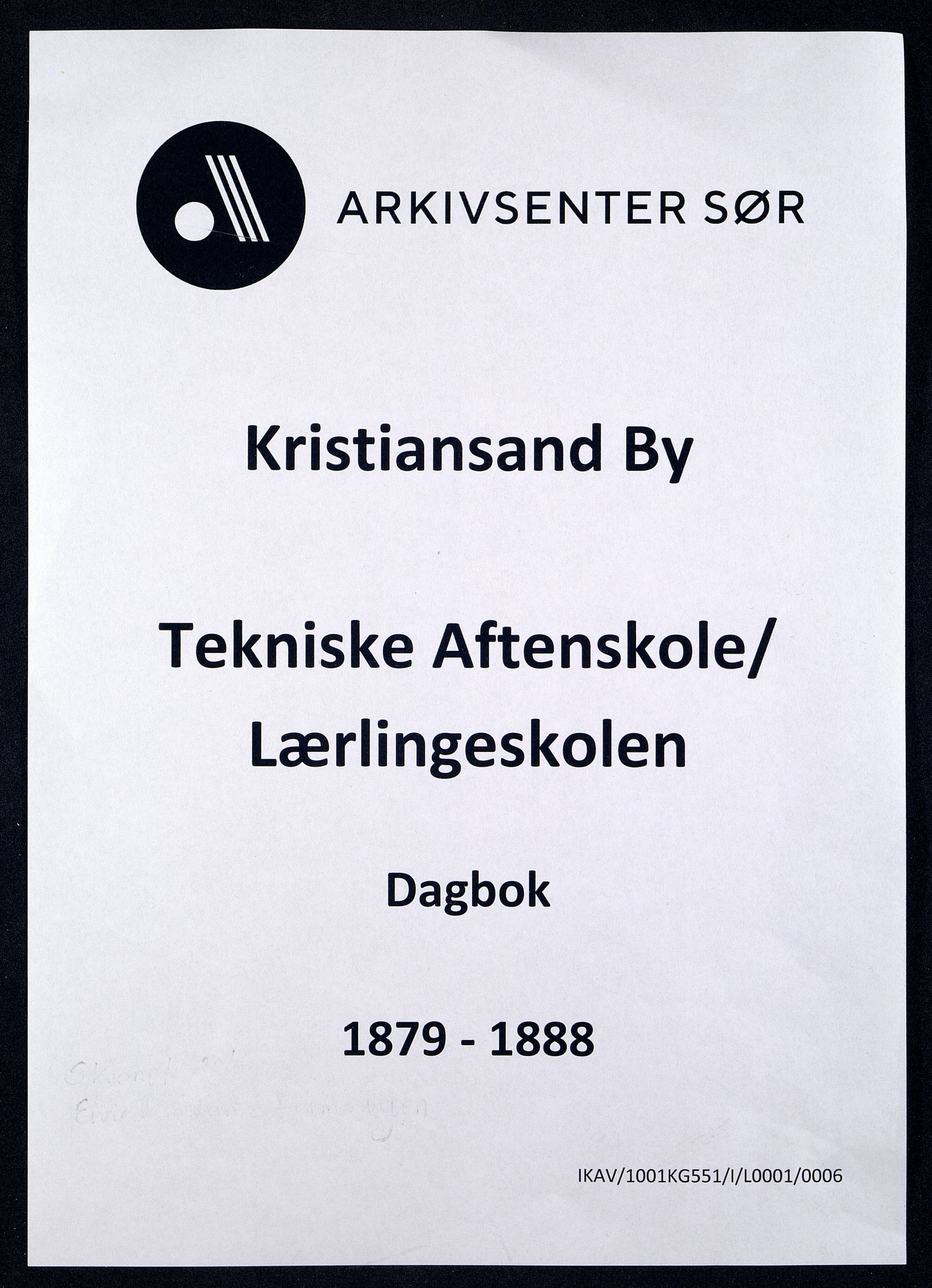 Kristiansand By - Kristiansand Tekniske Aftenskole/Lærlingeskolen, IKAV/1001KG551/I/L0001/0006: Dagbøker / Dagbok, 1879-1888