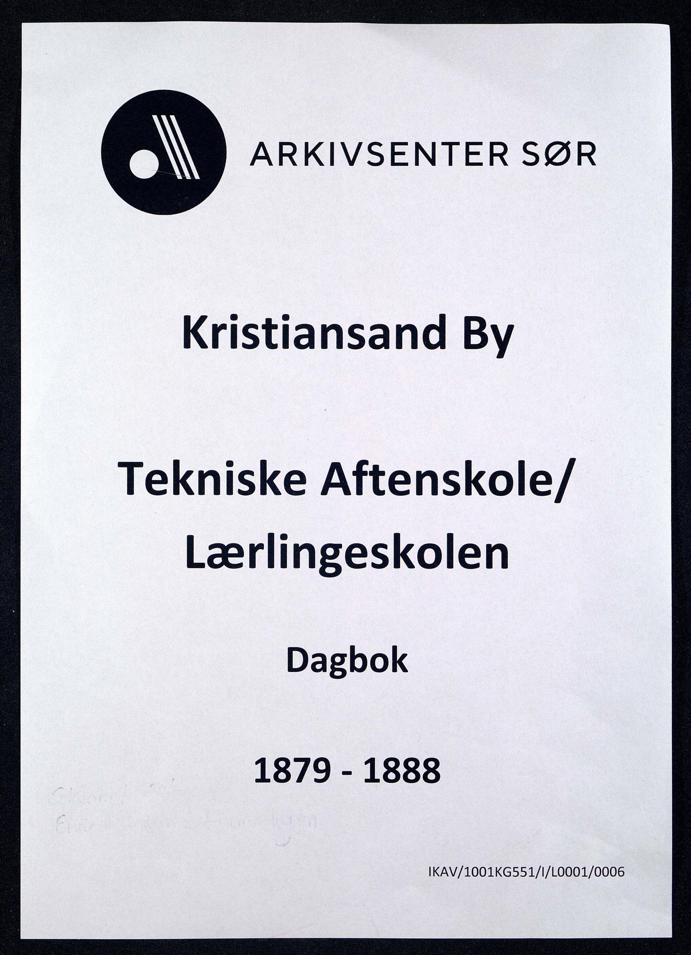 Kristiansand By - Kristiansand Tekniske Aftenskole/Lærlingeskolen, ARKSOR/1001KG551/I/L0001/0006: Dagbøker / Dagbok, 1879-1888