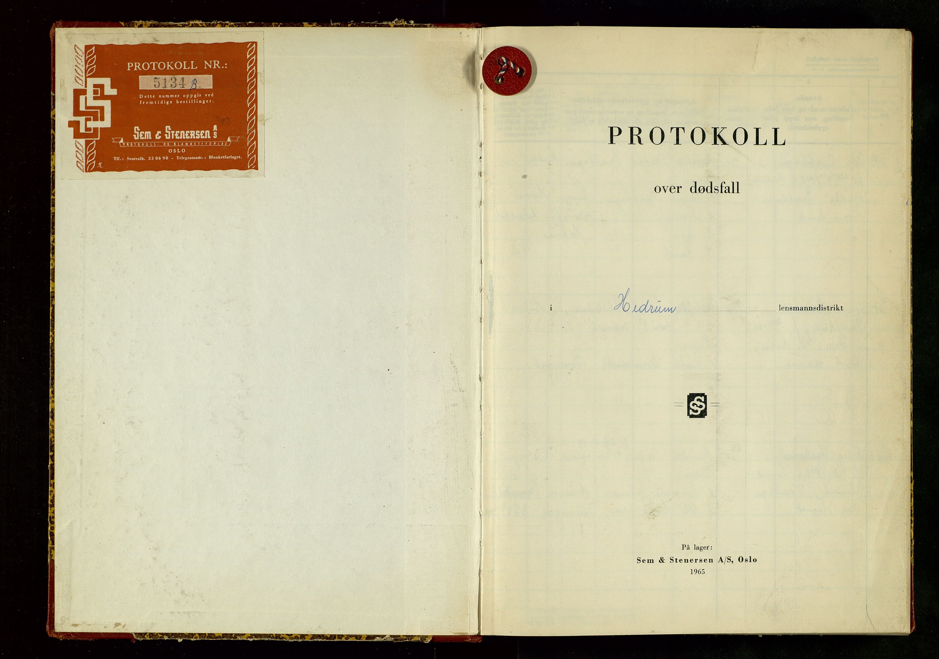 Hedrum lensmannskontor, AV/SAKO-A-536/H/Ha/L0008: Dødsfallsprotokoll, 1967-1973