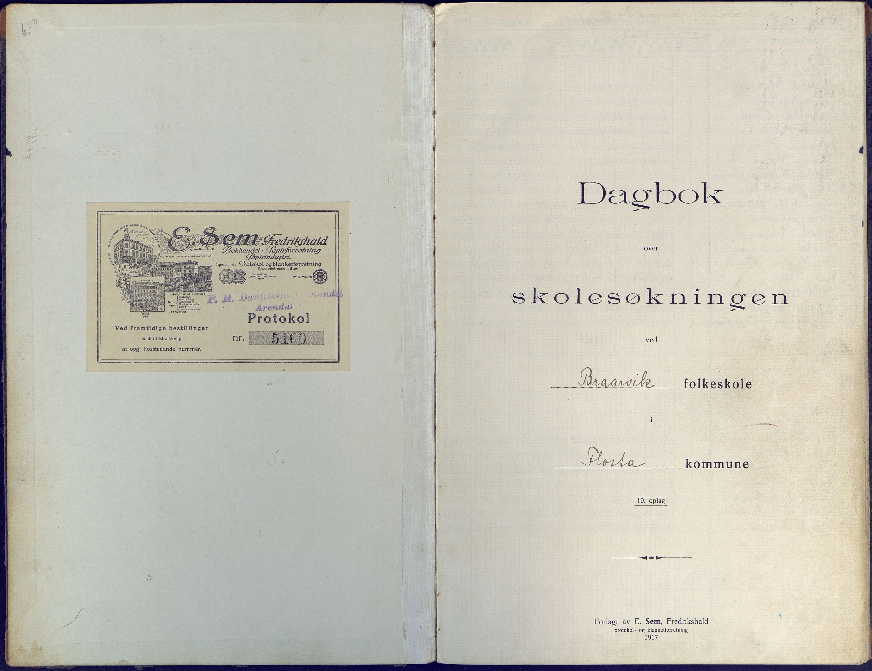 Flosta kommune frem til 1961, AAKS/KA0916-PK/09/09E/L0002: Dagbok (1-2), 1918-1936