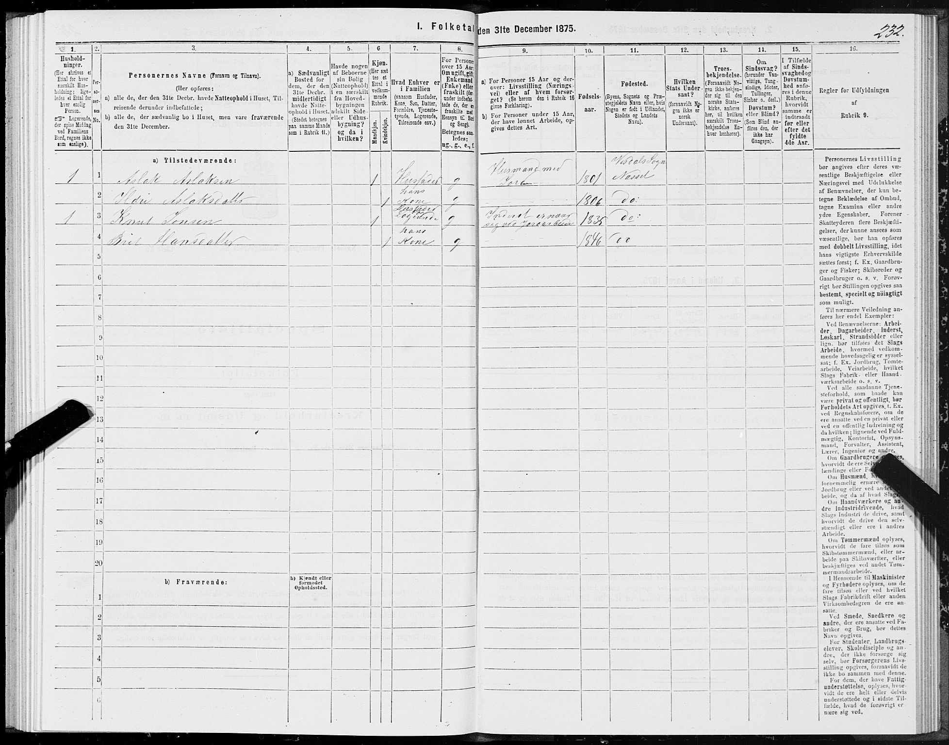 SAT, Folketelling 1875 for 1543P Nesset prestegjeld, 1875, s. 4232