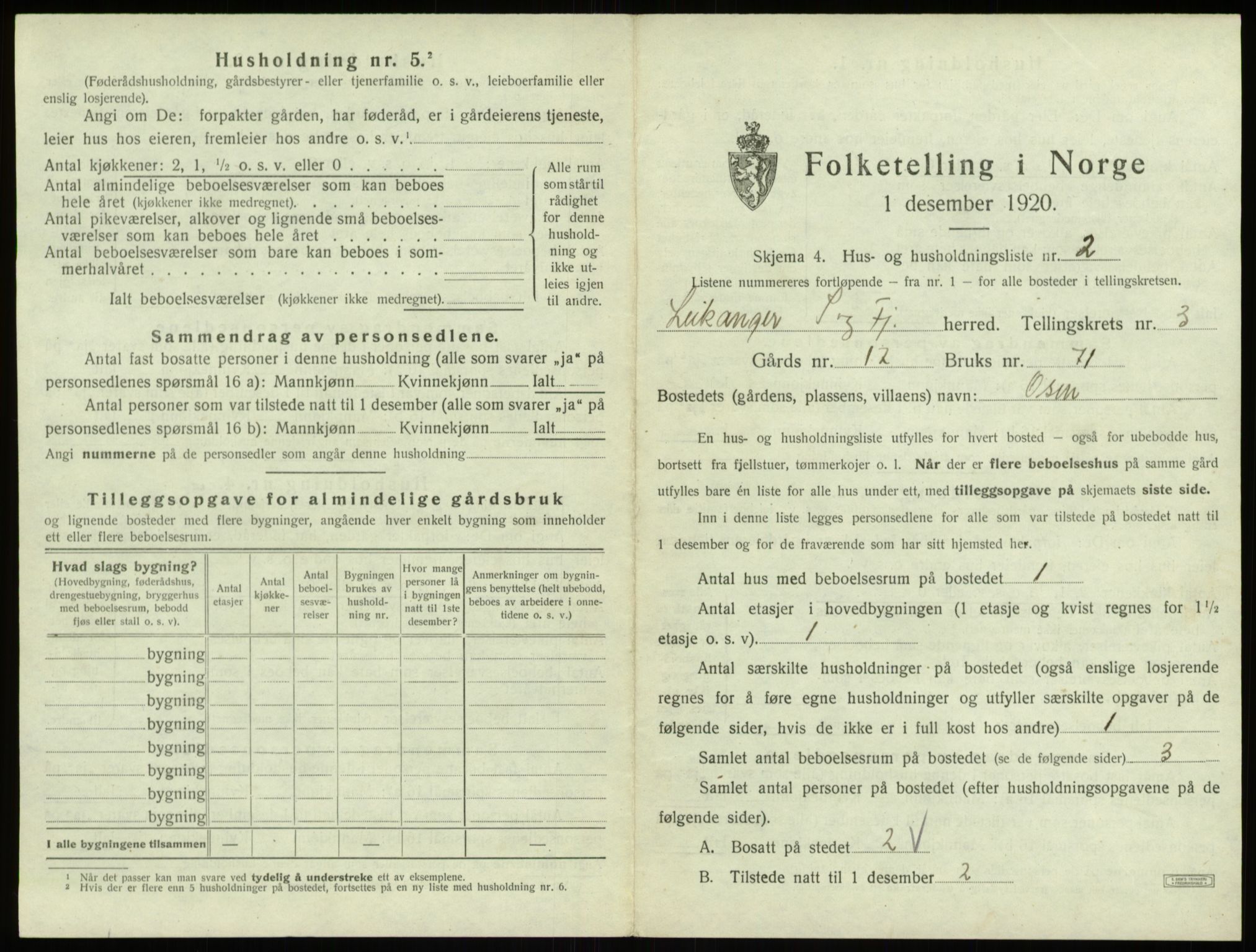 SAB, Folketelling 1920 for 1419 Leikanger herred, 1920, s. 280