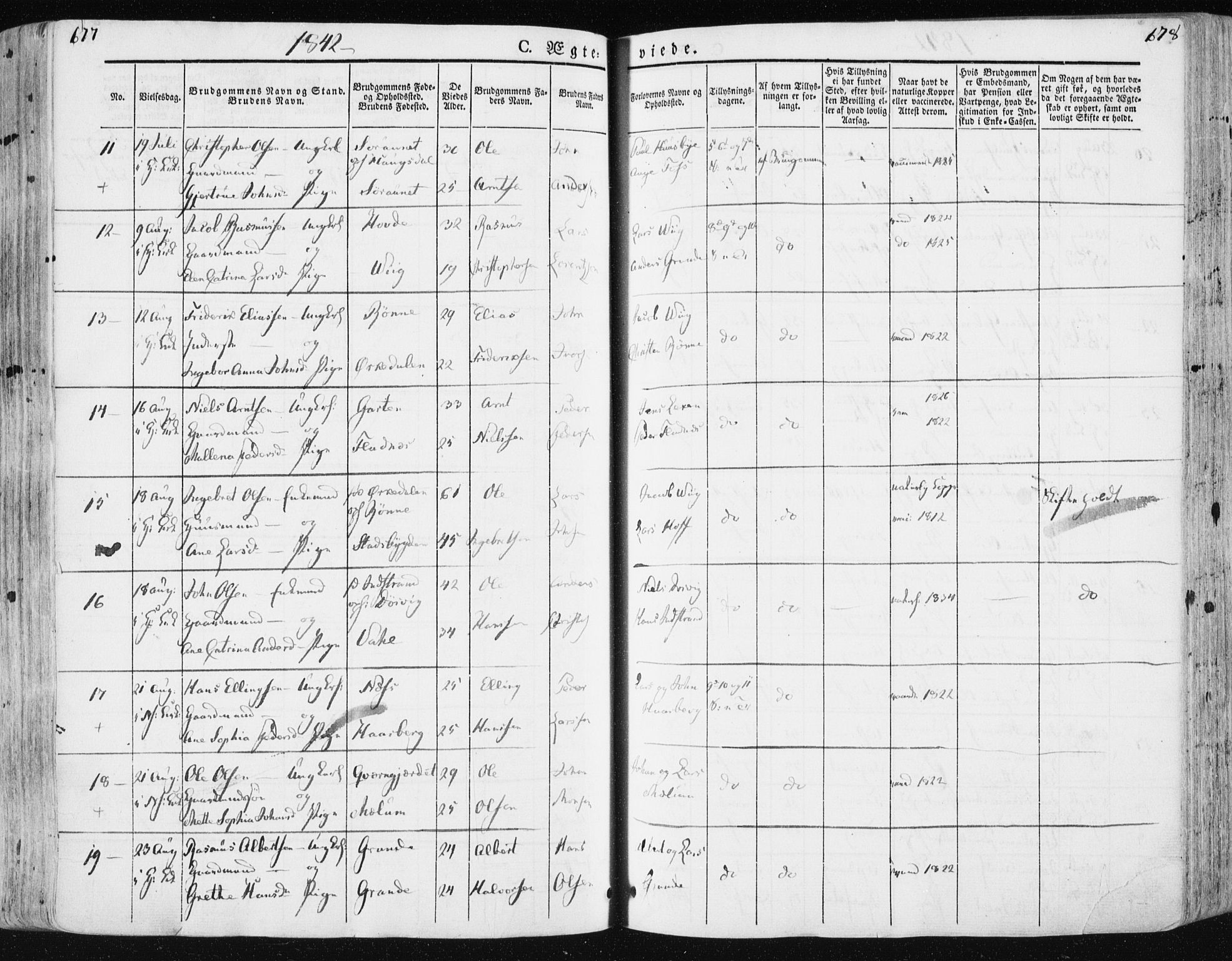 Ministerialprotokoller, klokkerbøker og fødselsregistre - Sør-Trøndelag, AV/SAT-A-1456/659/L0736: Ministerialbok nr. 659A06, 1842-1856, s. 677-678