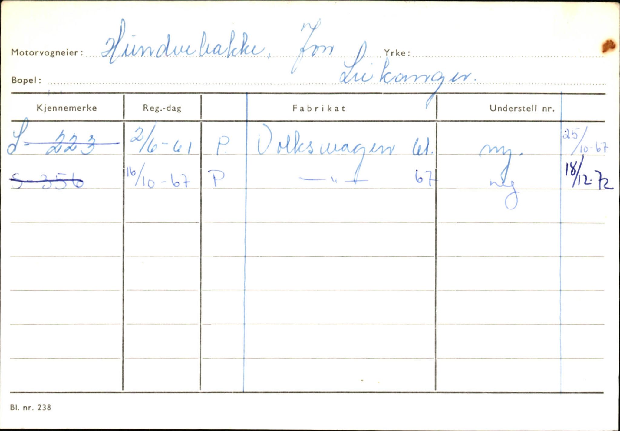 Statens vegvesen, Sogn og Fjordane vegkontor, AV/SAB-A-5301/4/F/L0126: Eigarregister Fjaler M-Å. Leikanger A-Å, 1945-1975, s. 1489