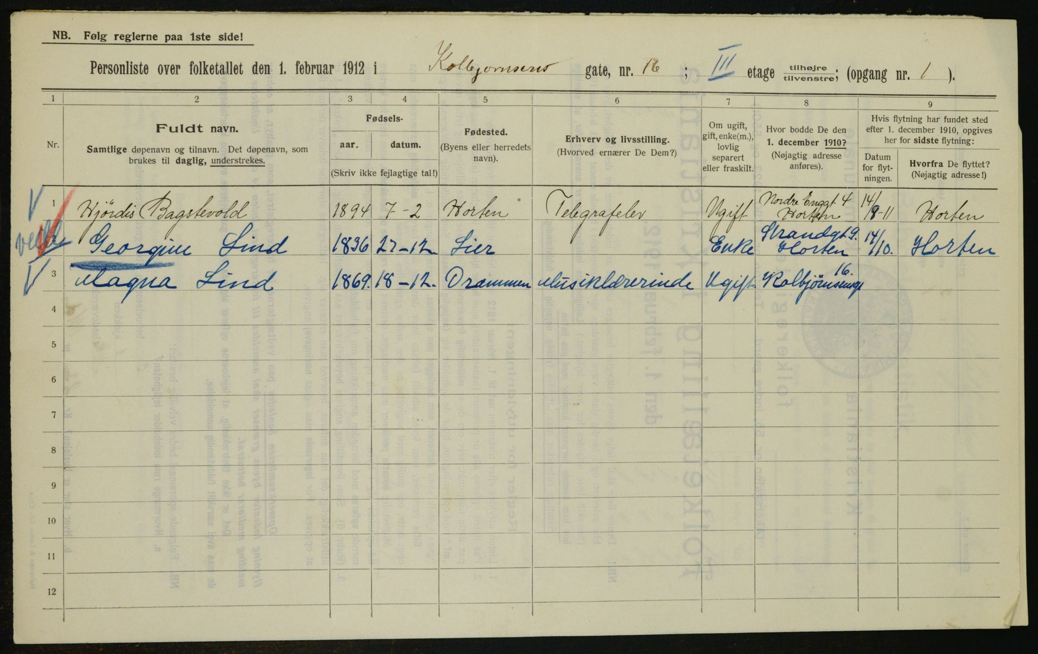 OBA, Kommunal folketelling 1.2.1912 for Kristiania, 1912, s. 12940