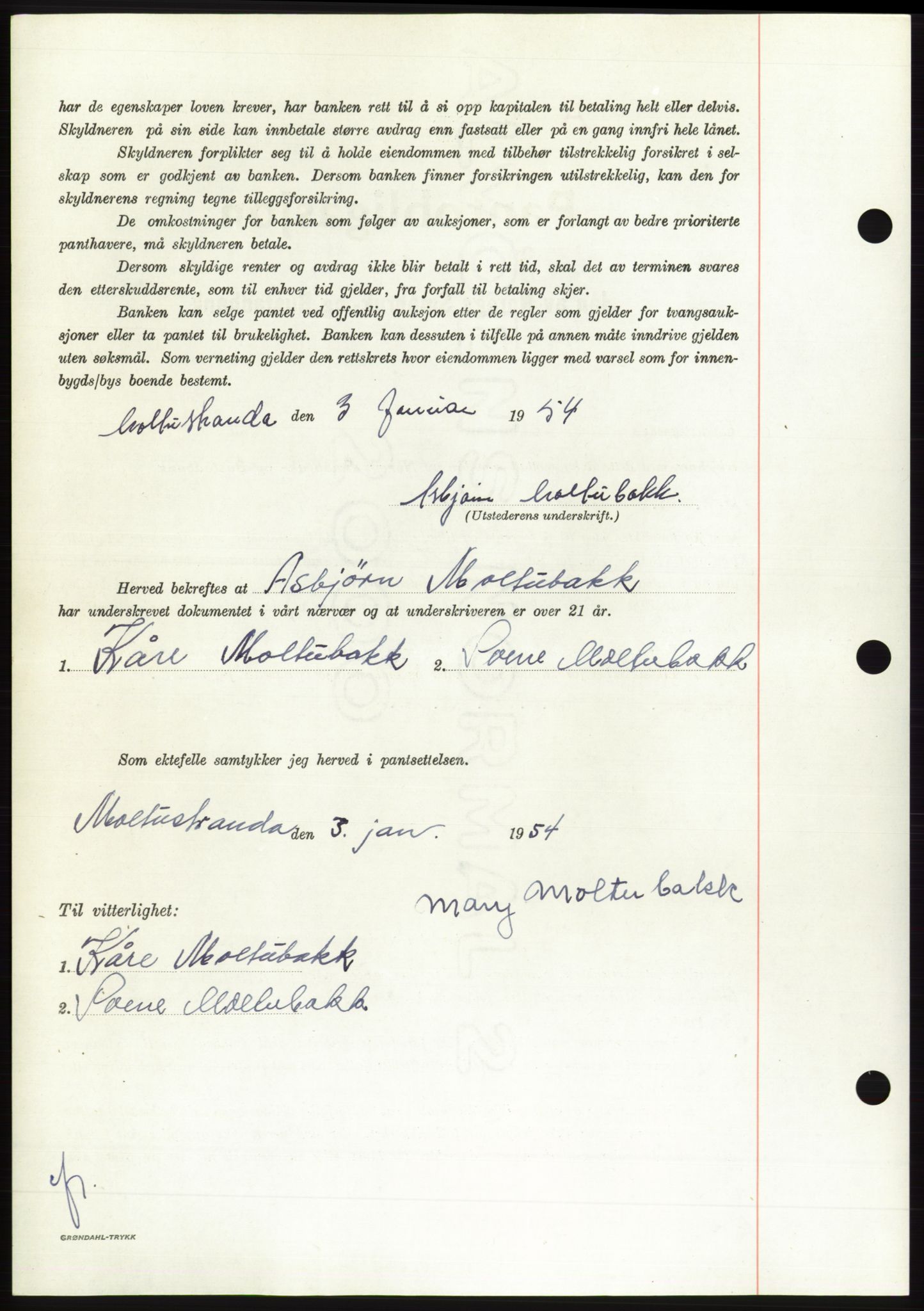 Søre Sunnmøre sorenskriveri, AV/SAT-A-4122/1/2/2C/L0124: Pantebok nr. 12B, 1953-1954, Dagboknr: 230/1954