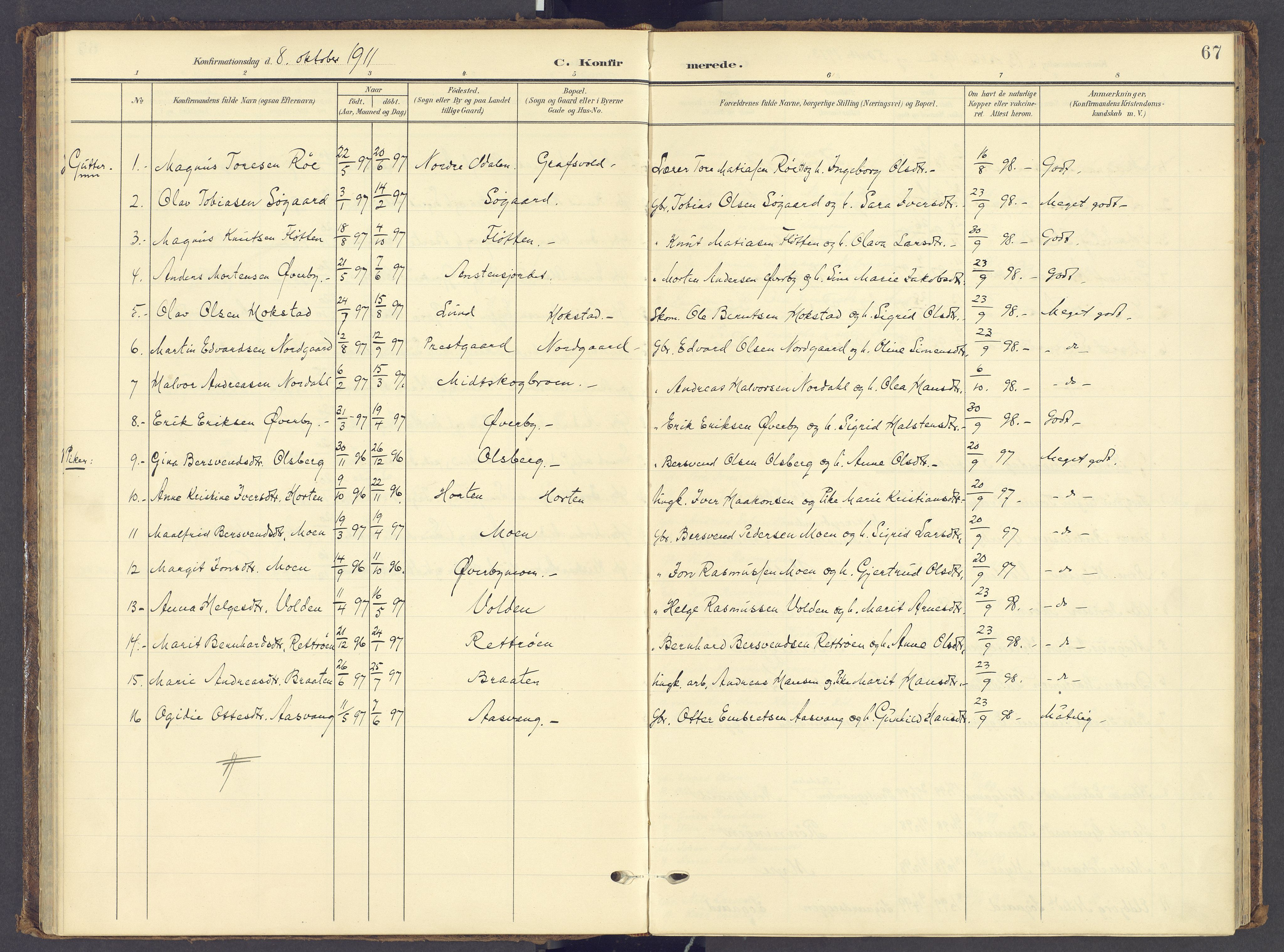 Tynset prestekontor, AV/SAH-PREST-058/H/Ha/Haa/L0028: Ministerialbok nr. 28, 1902-1929, s. 67