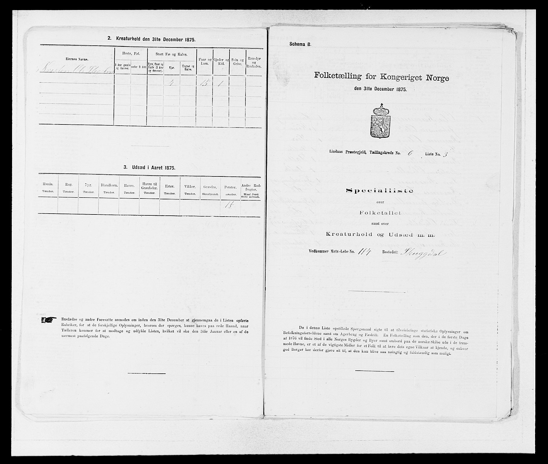 SAB, Folketelling 1875 for 1263P Lindås prestegjeld, 1875, s. 458