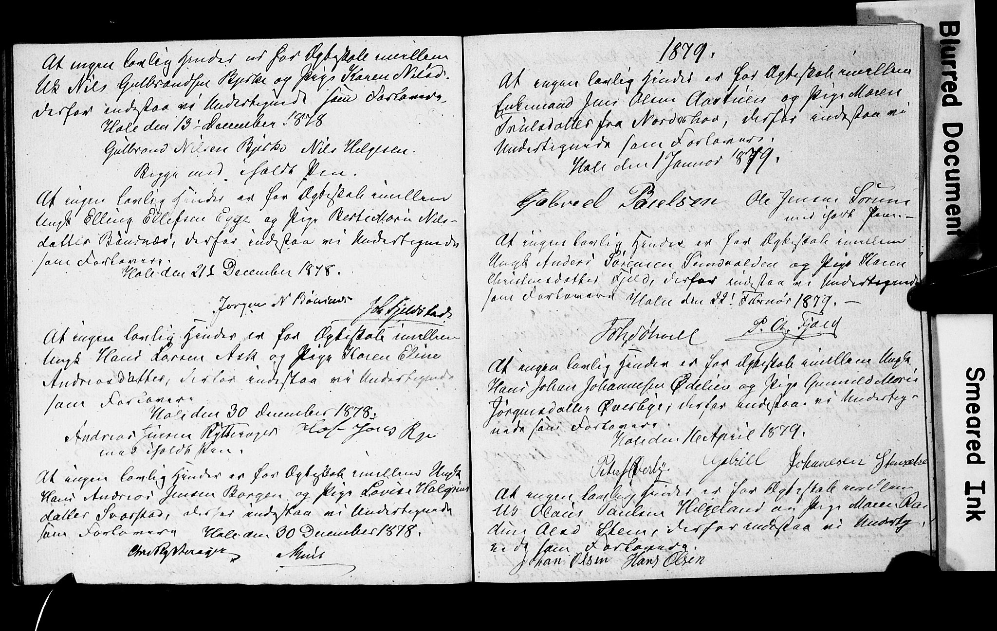 Hole kirkebøker, SAKO/A-228/H/Hb/L0001: Forlovererklæringer nr. 1, 1855-1904