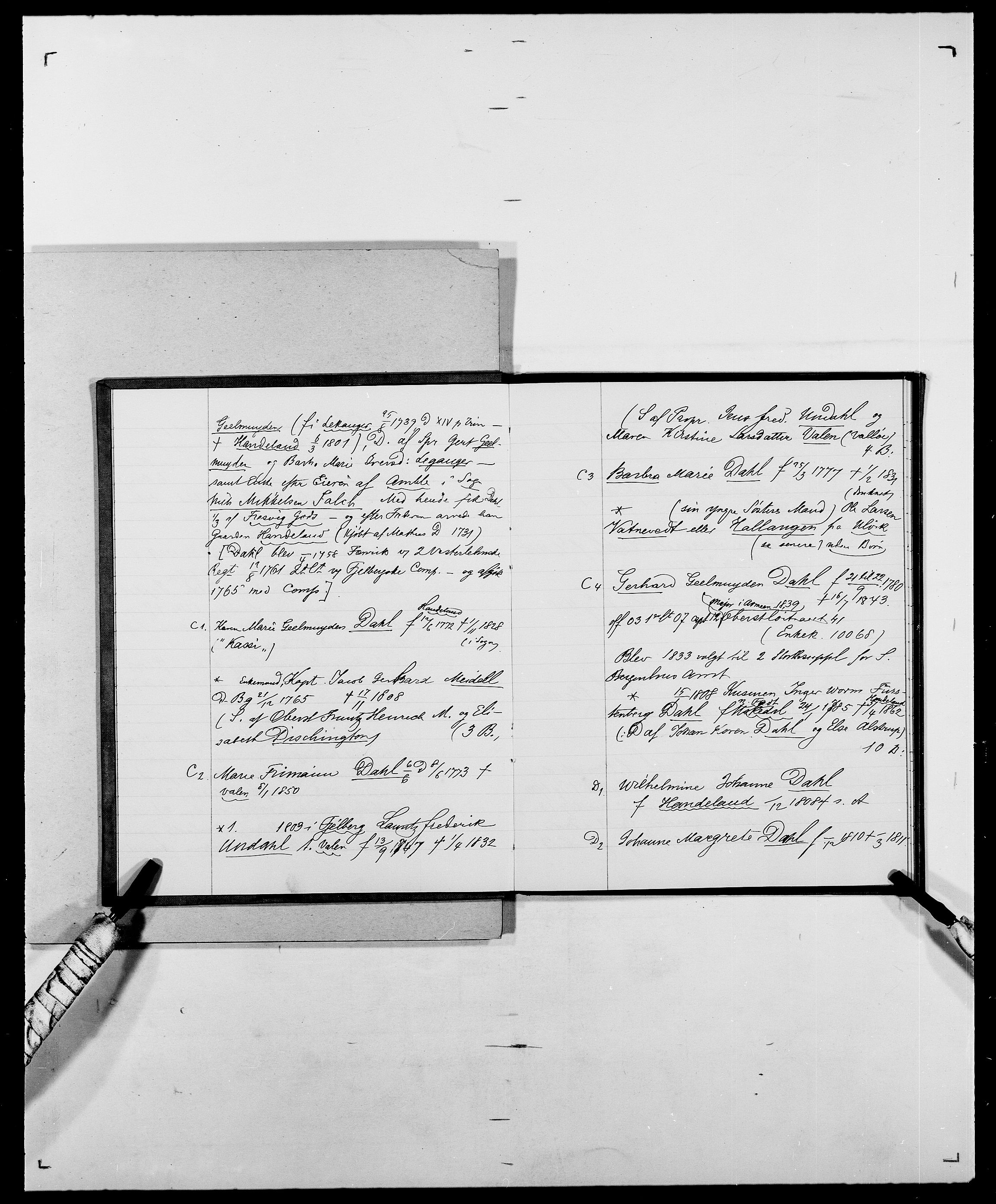 Delgobe, Charles Antoine - samling, AV/SAO-PAO-0038/D/Da/L0009: Dahl - v. Düren, s. 6