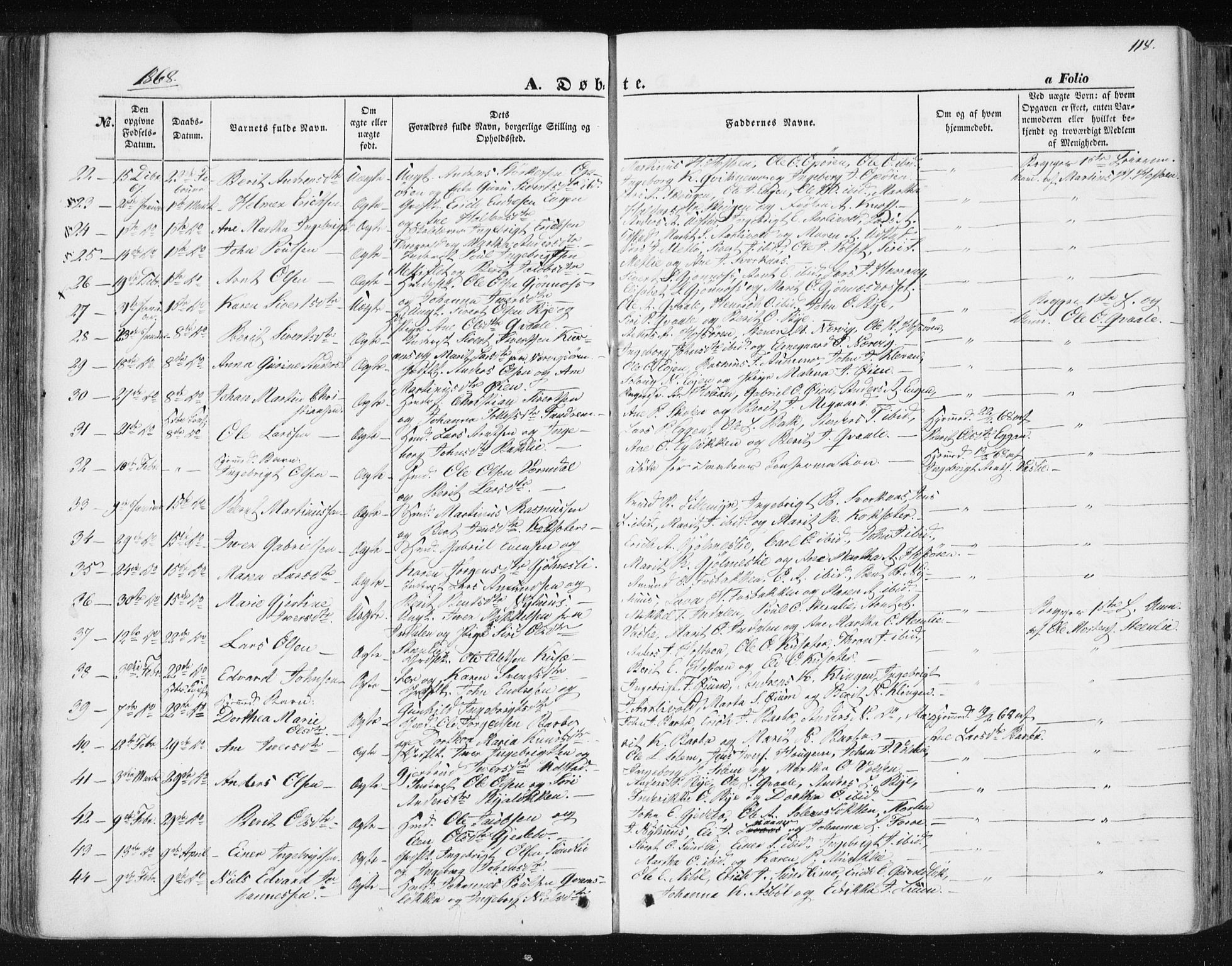 Ministerialprotokoller, klokkerbøker og fødselsregistre - Sør-Trøndelag, AV/SAT-A-1456/668/L0806: Ministerialbok nr. 668A06, 1854-1869, s. 118