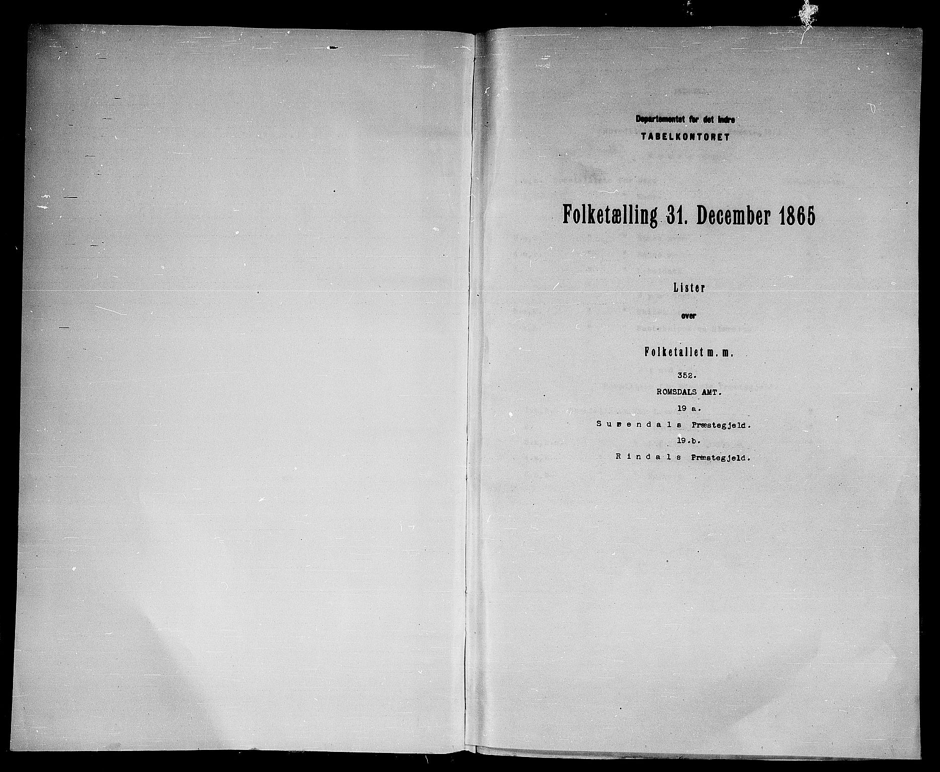 RA, Folketelling 1865 for 1566P Surnadal prestegjeld, 1865, s. 3