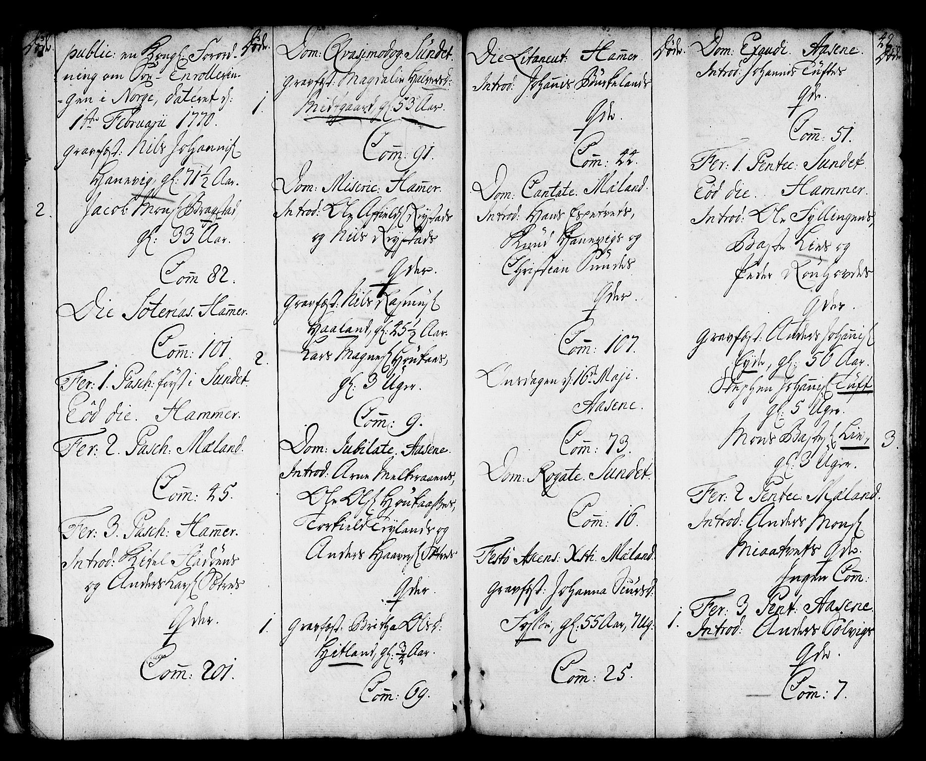 Hamre sokneprestembete, AV/SAB-A-75501/H/Ha/Haa/Haaa/L0007: Ministerialbok nr. A 7, 1762-1777, s. 42