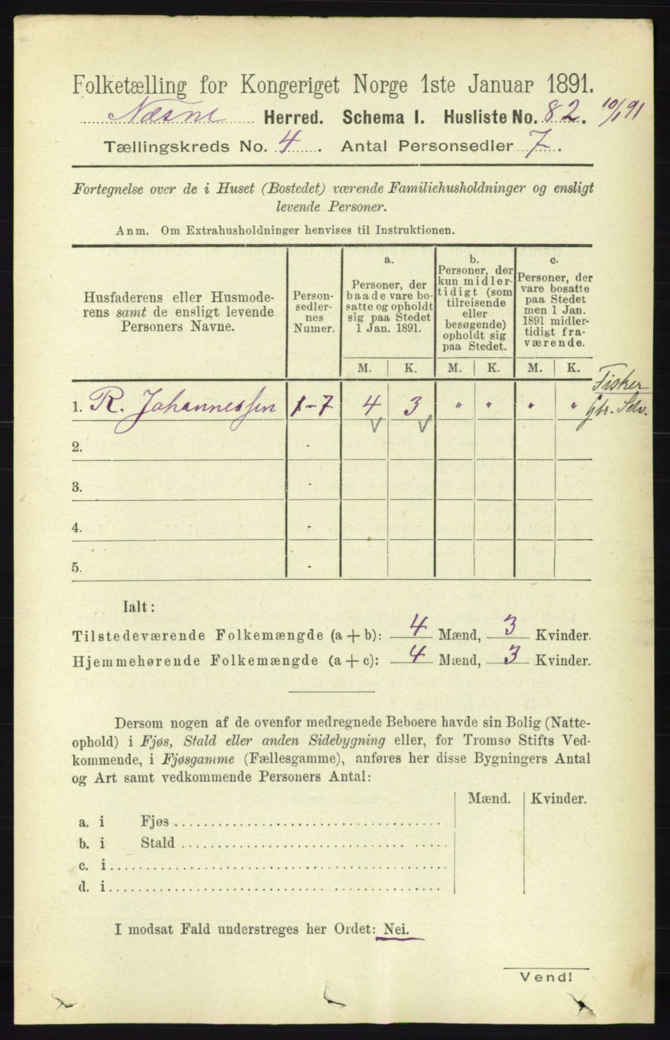 RA, Folketelling 1891 for 1828 Nesna herred, 1891, s. 2169