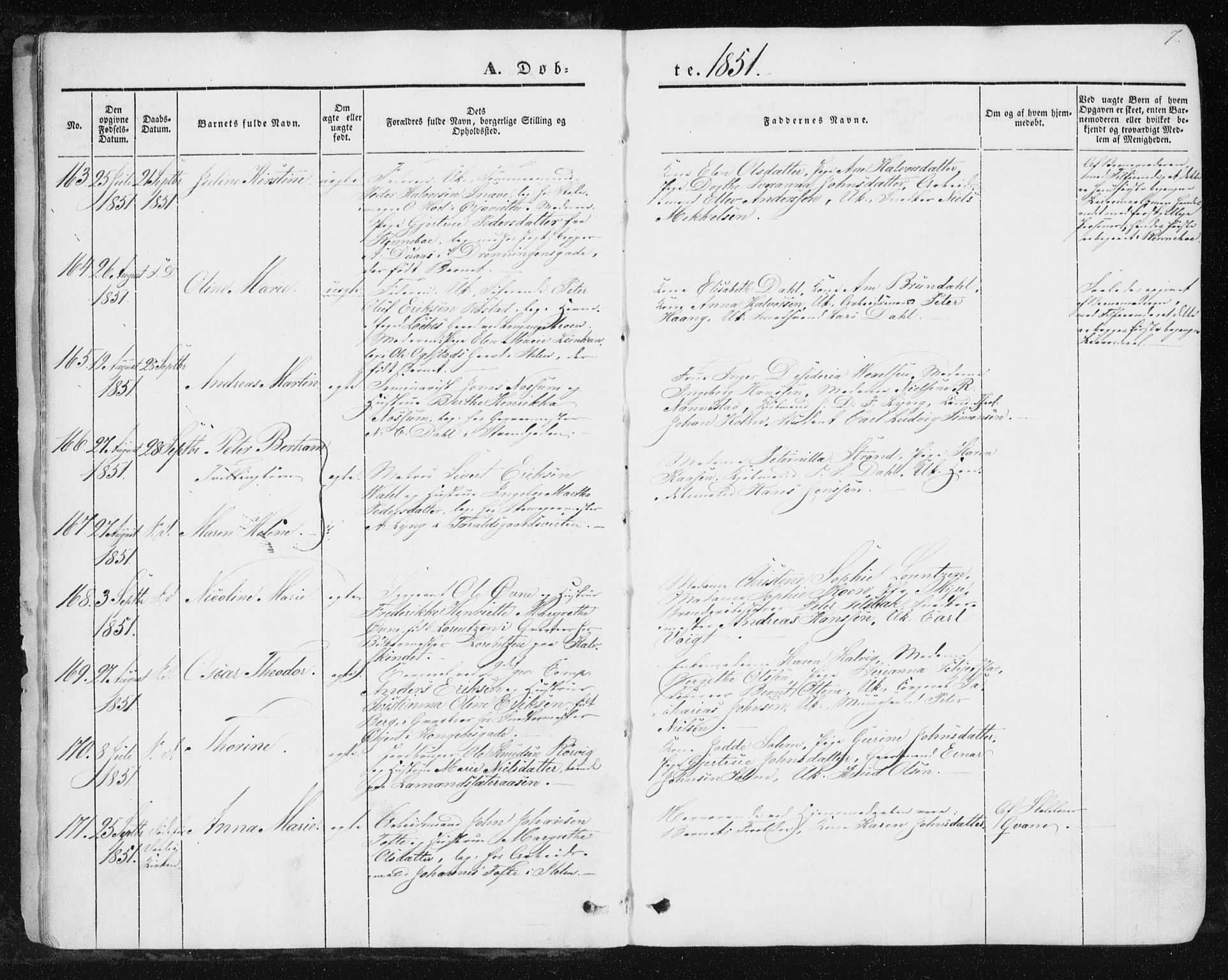 Ministerialprotokoller, klokkerbøker og fødselsregistre - Sør-Trøndelag, AV/SAT-A-1456/602/L0112: Ministerialbok nr. 602A10, 1848-1859, s. 7