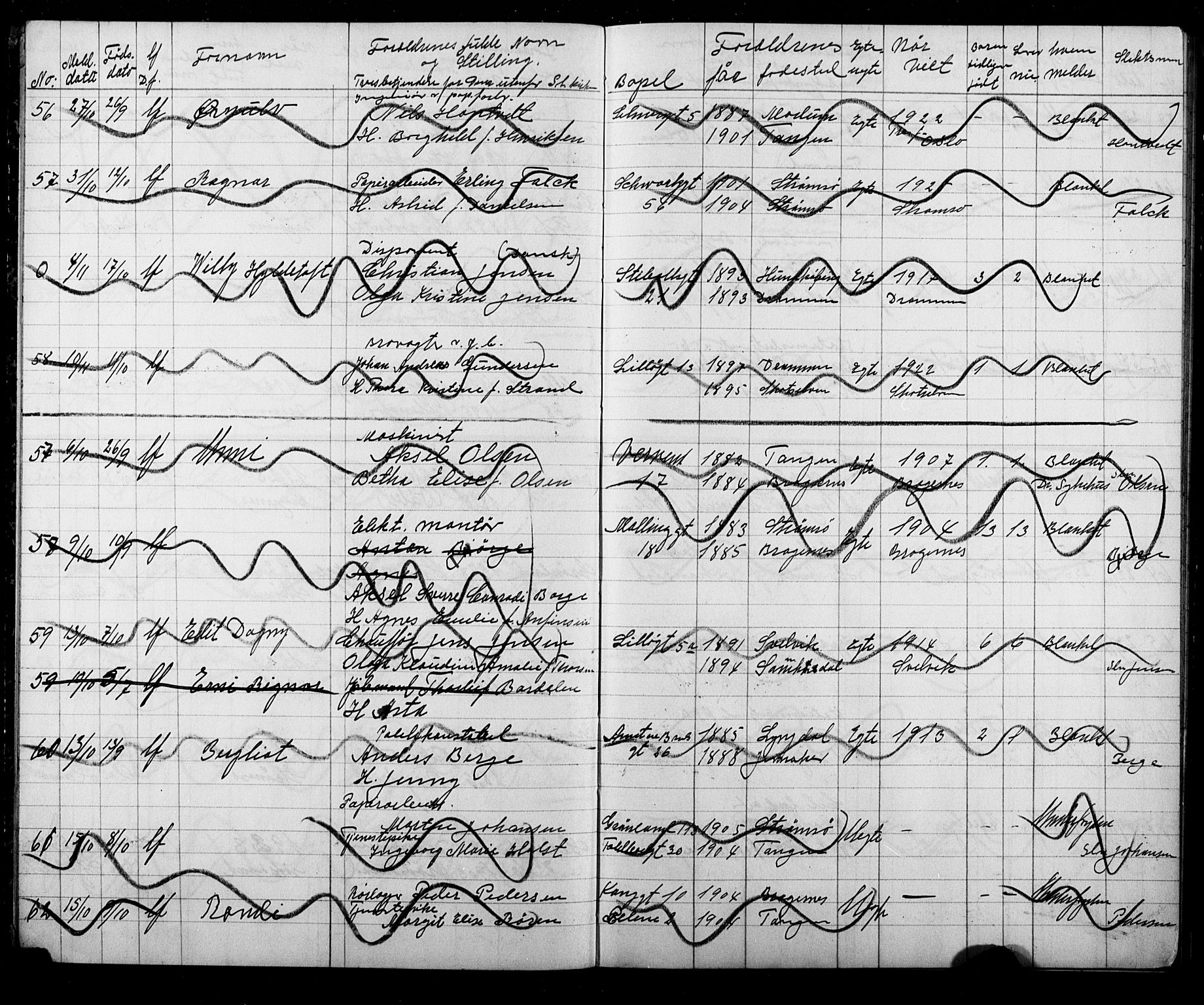 Strømsø kirkebøker, AV/SAKO-A-246/Y/Ya/L0010: Kladd til kirkebok nr. I 10, 1925-1930