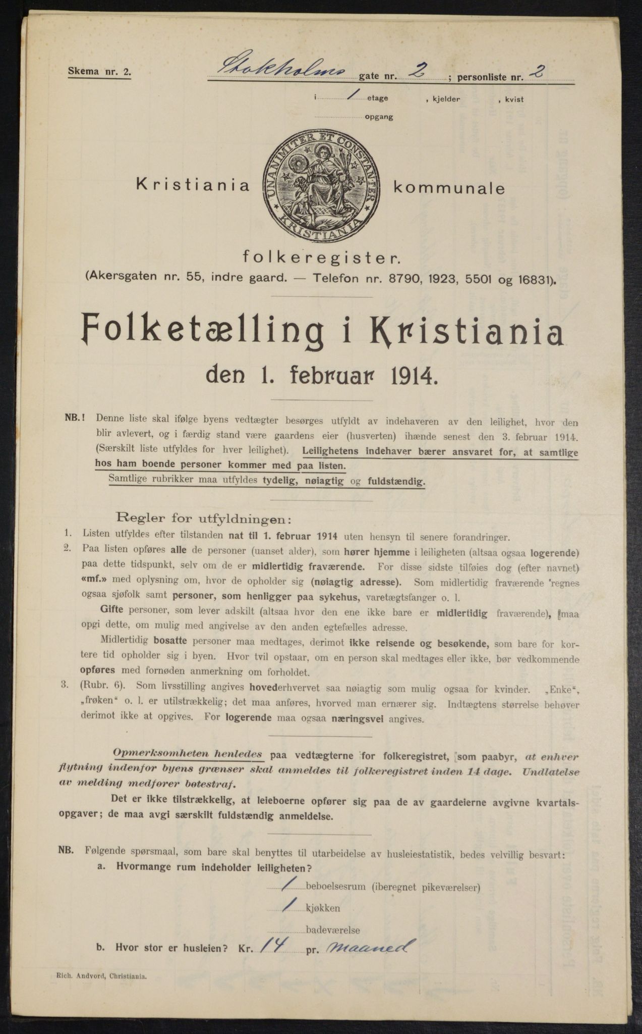 OBA, Kommunal folketelling 1.2.1914 for Kristiania, 1914, s. 103036