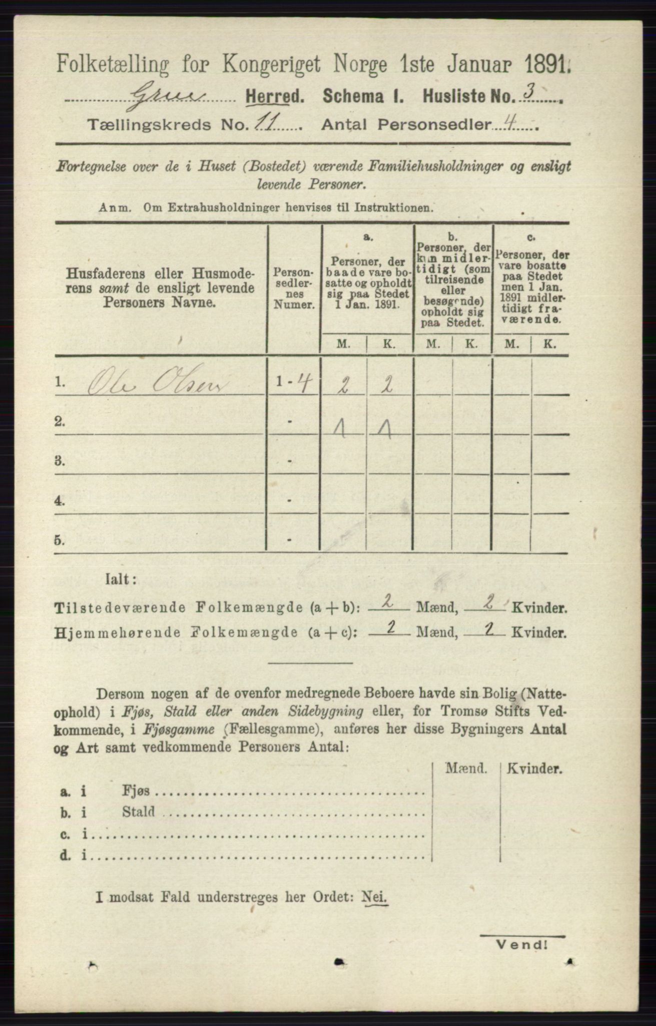 RA, Folketelling 1891 for 0423 Grue herred, 1891, s. 5818