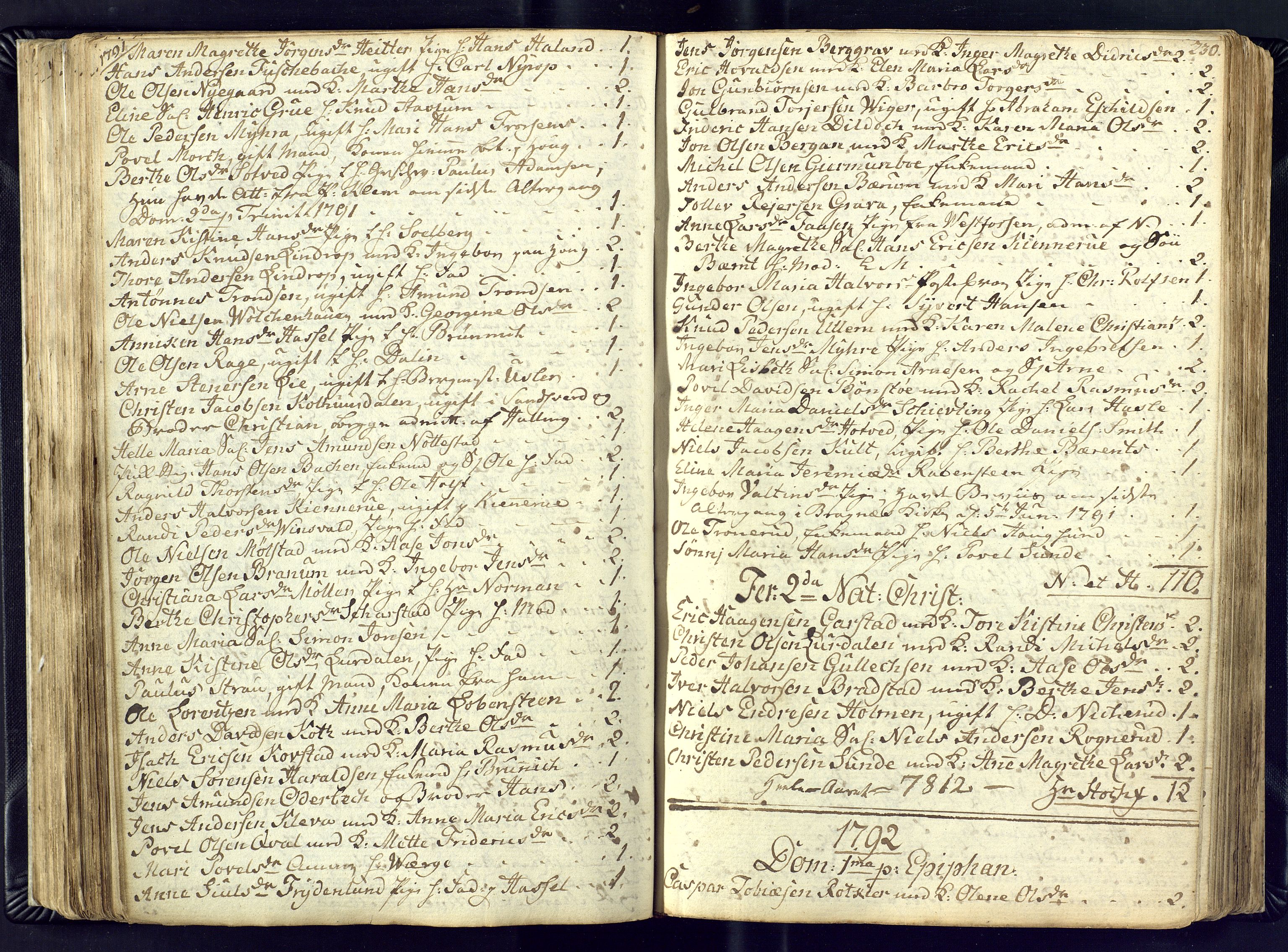 Kongsberg kirkebøker, AV/SAKO-A-22/M/Ma/L0011: Kommunikantprotokoll nr. 11, 1788-1795, s. 230