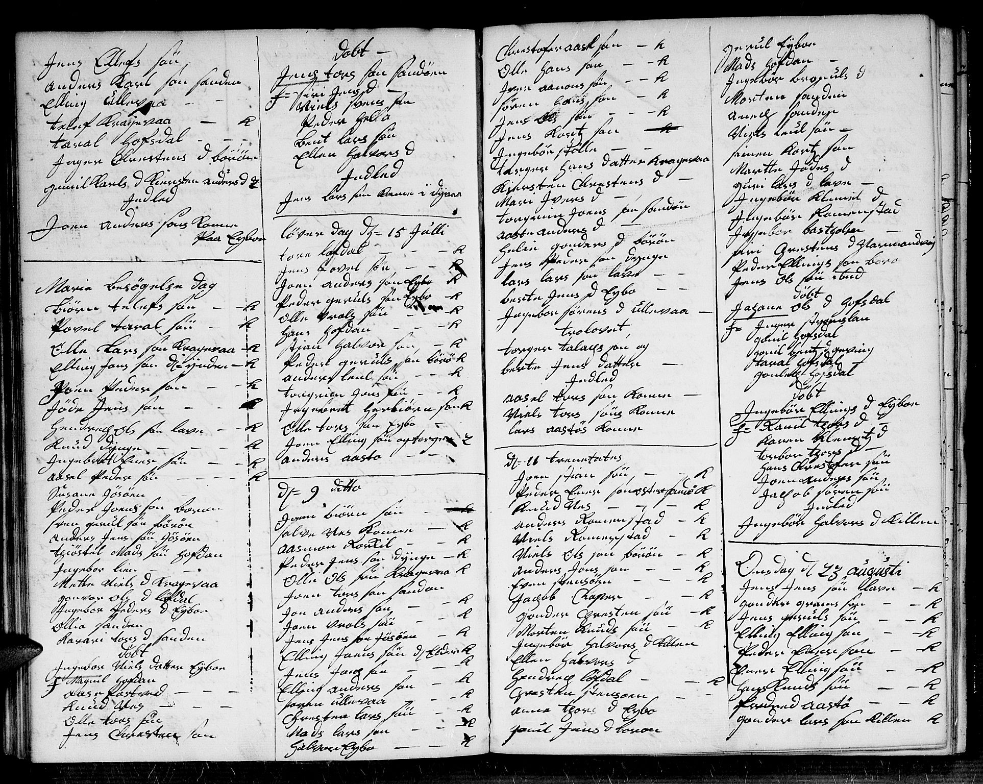 Dypvåg sokneprestkontor, AV/SAK-1111-0007/F/Fb/Fba/L0006: Klokkerbok nr. B 6, 1746-1762, s. 45