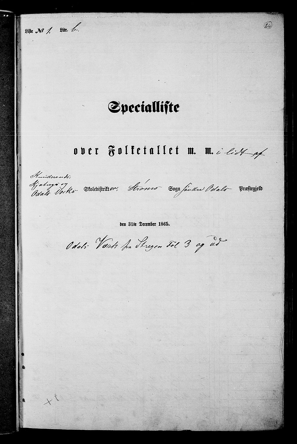 RA, Folketelling 1865 for 0419P Sør-Odal prestegjeld, 1865, s. 24