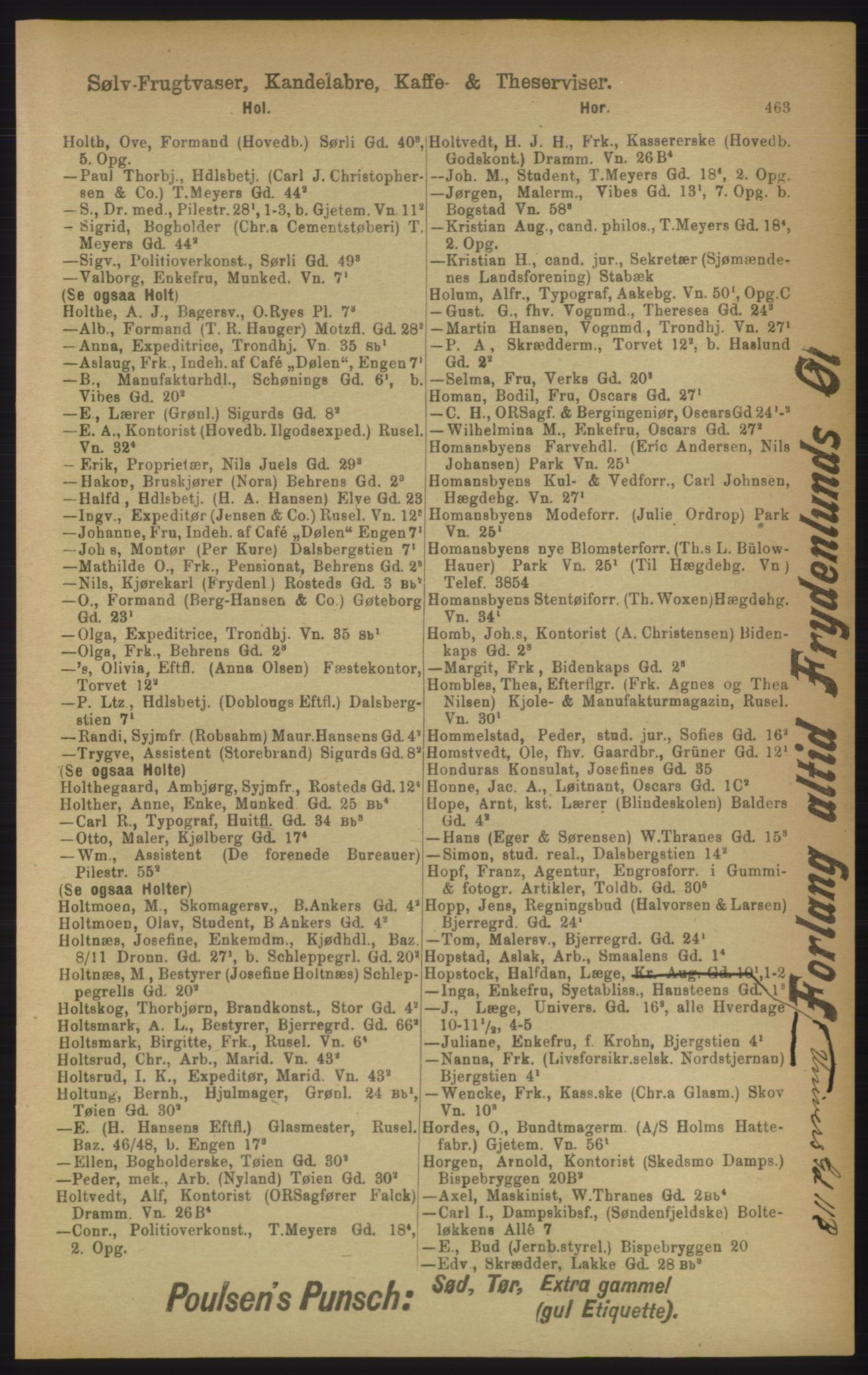 Kristiania/Oslo adressebok, PUBL/-, 1906, s. 463