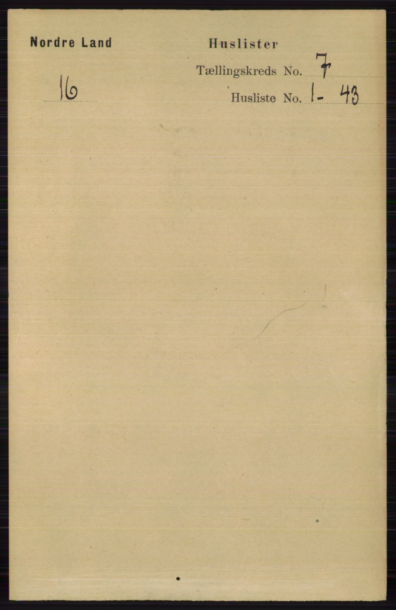 RA, Folketelling 1891 for 0538 Nordre Land herred, 1891, s. 1889