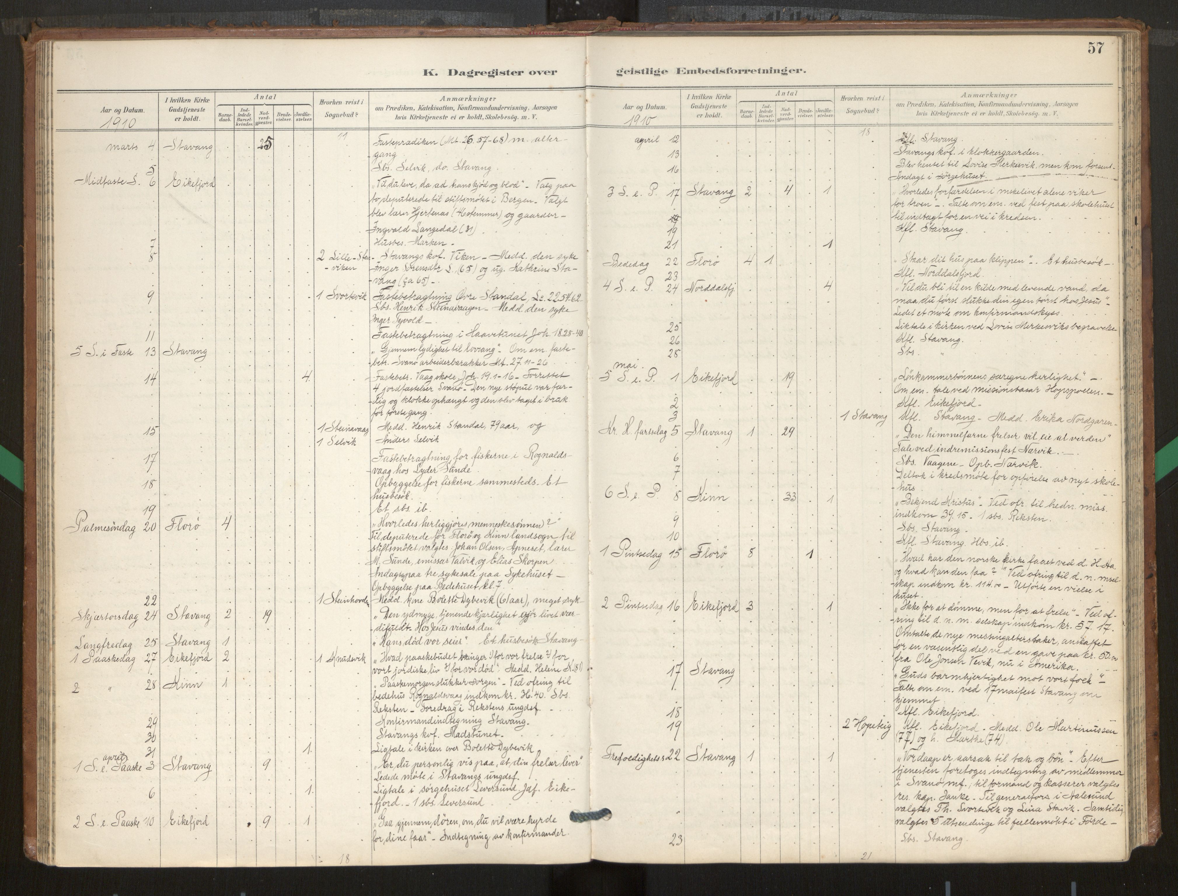 Kinn sokneprestembete, SAB/A-80801/H/Hab/Haba/L0002b: Klokkerbok nr. A 2b, 1916-1978, s. 57