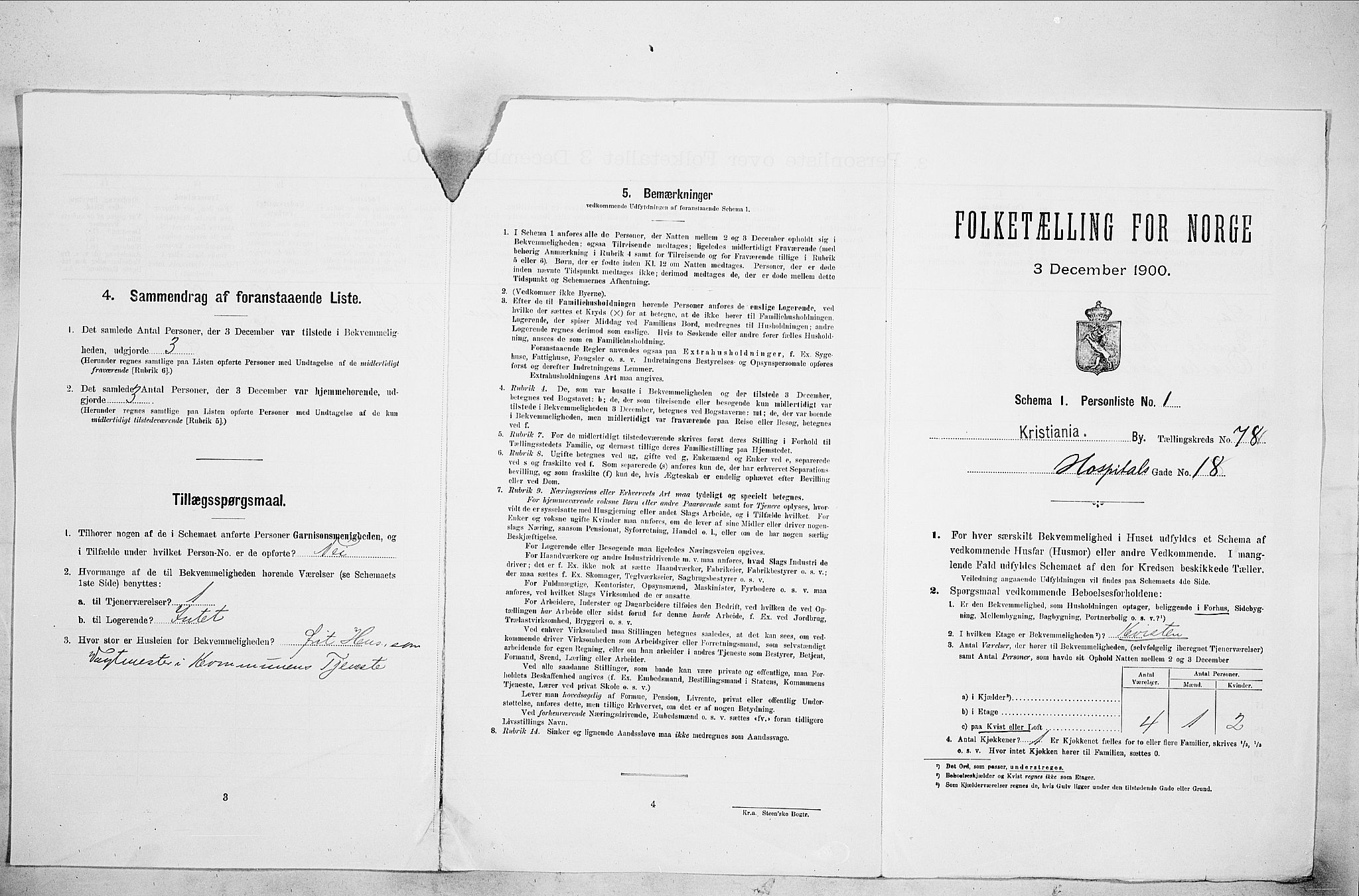 SAO, Folketelling 1900 for 0301 Kristiania kjøpstad, 1900, s. 39098